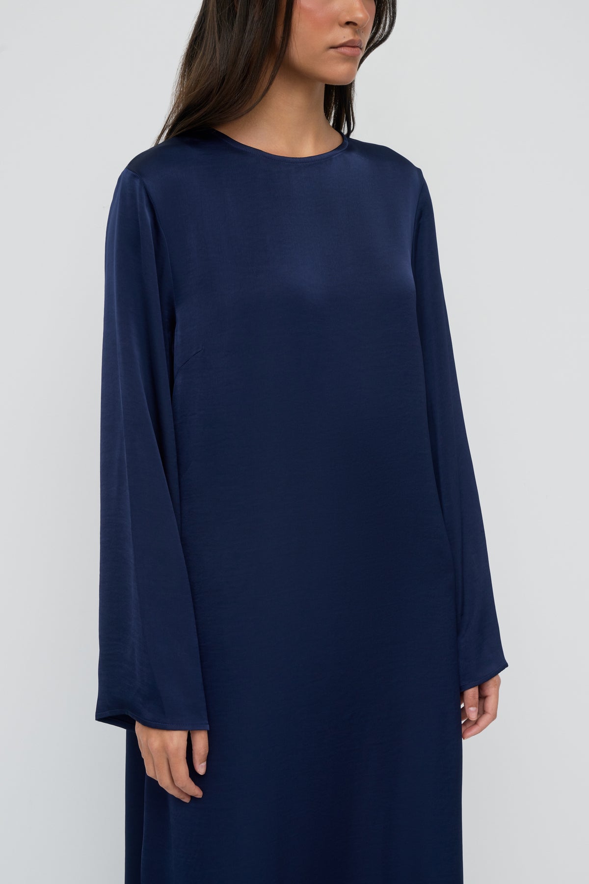 Saylor Satin Slip Dress - Navy