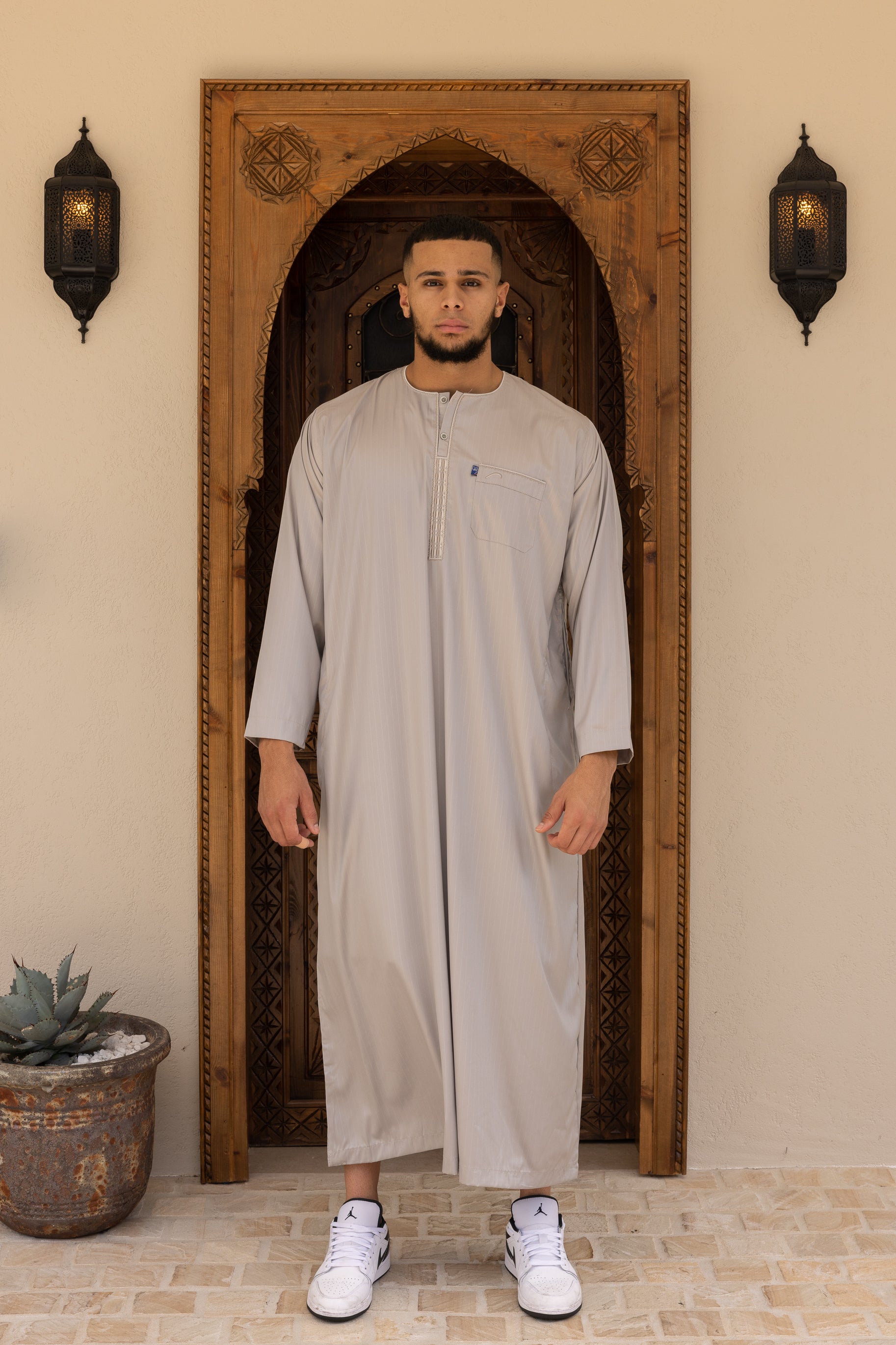 Men's Ikaf Polyester Long Sleeve Abaya - Fossil