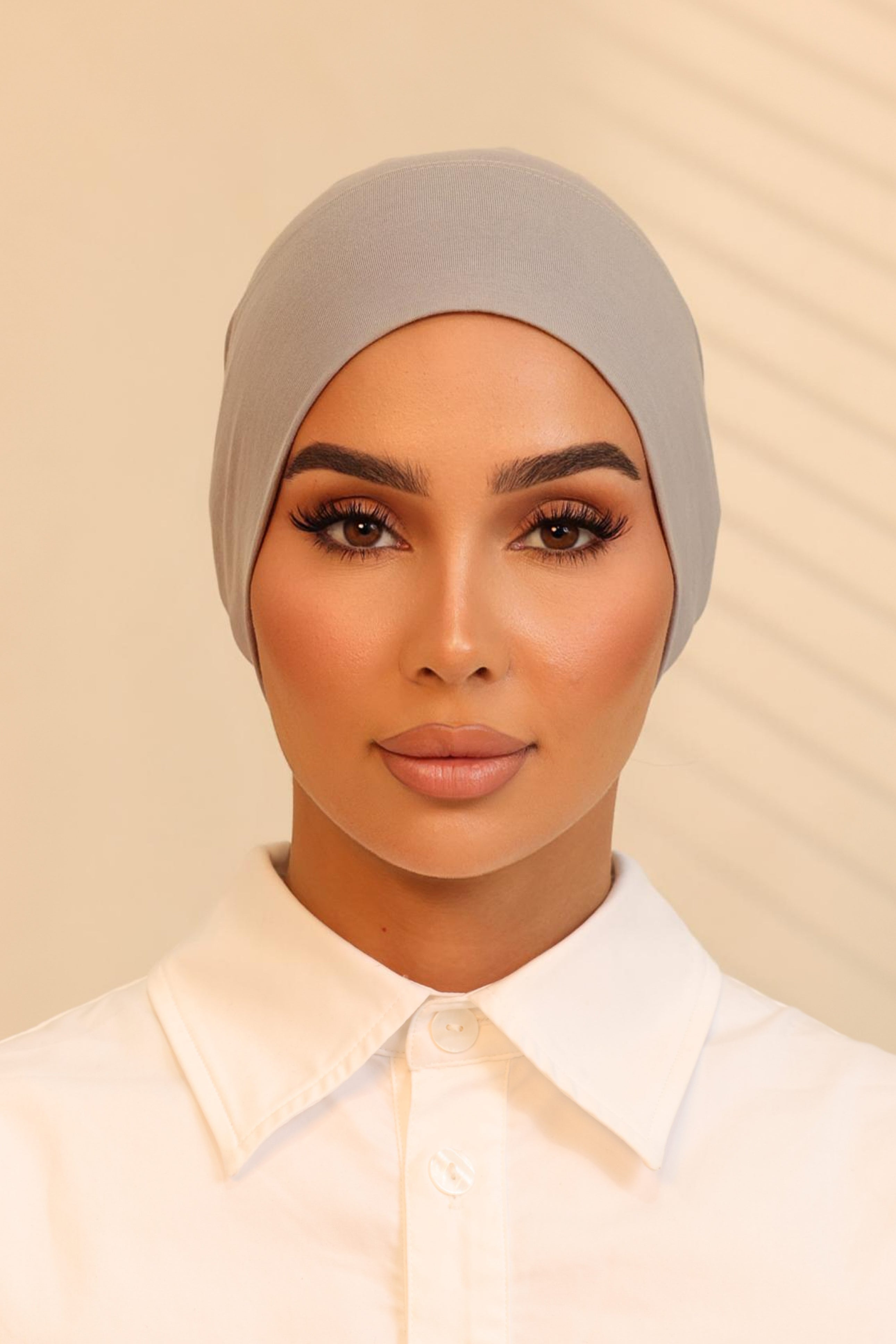 Double Stitched Modal Hijab Set - Cloud Grey