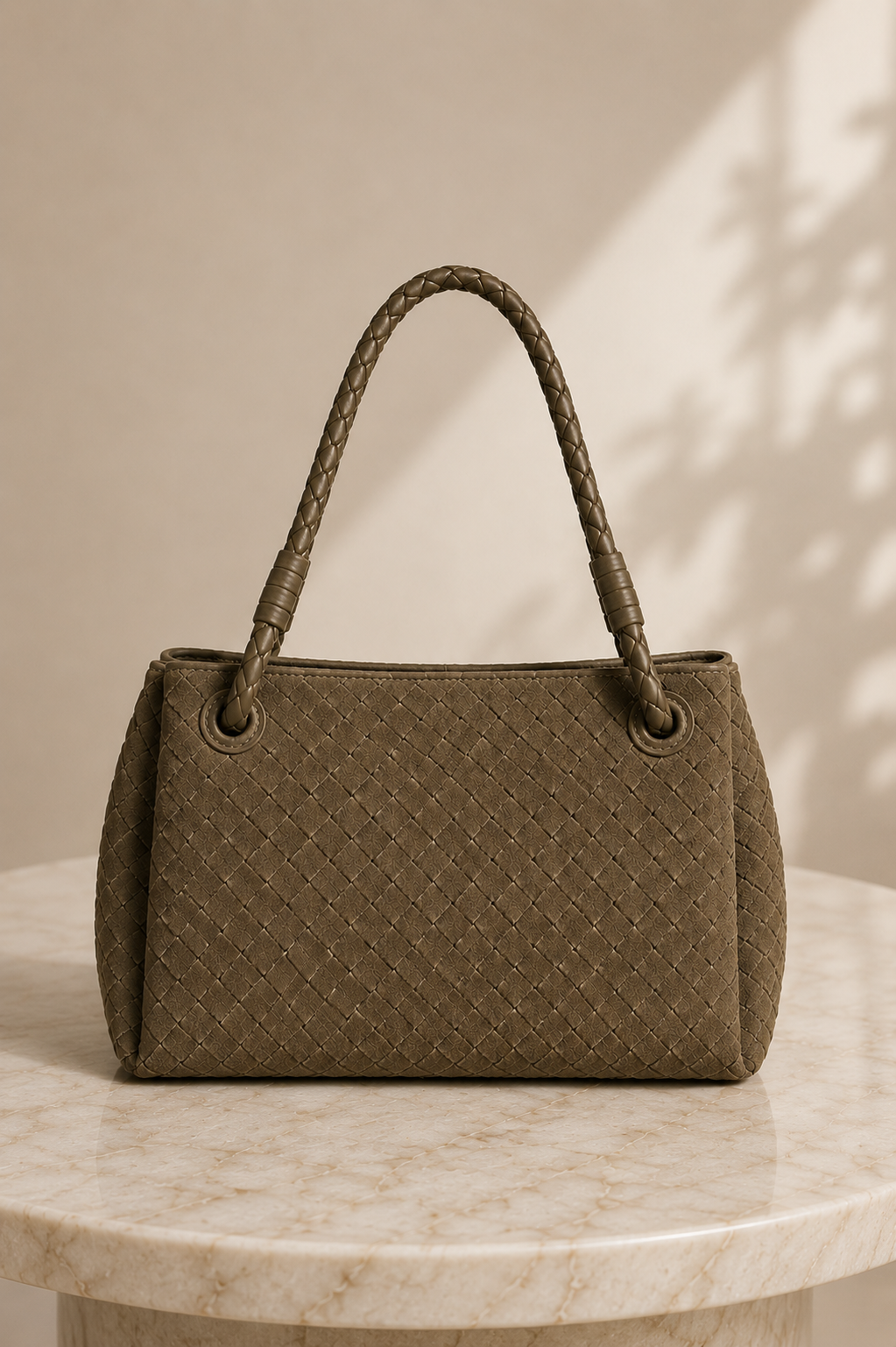 Amia Suede Shoulder Bag - Olive