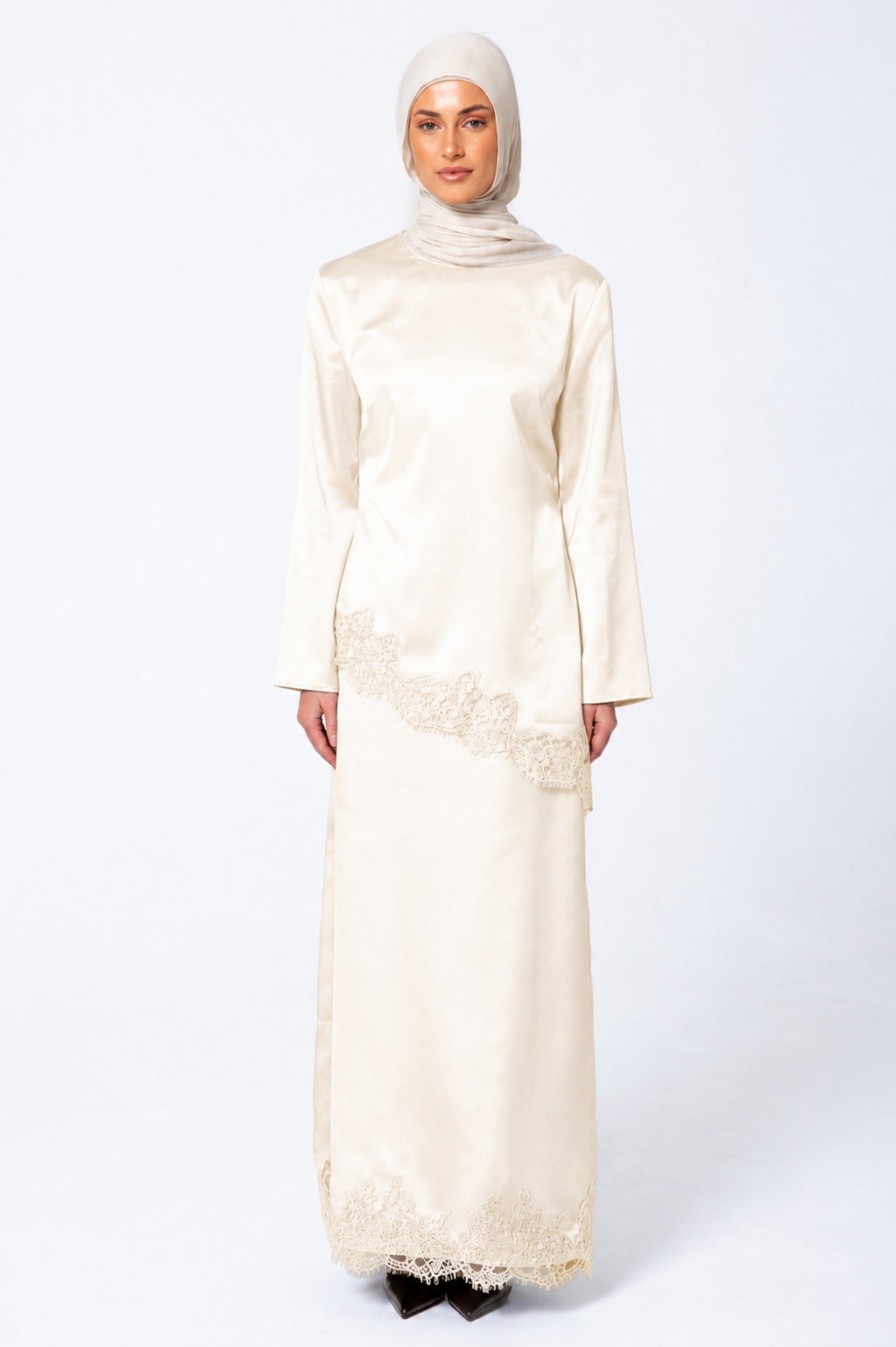 Sabrina Lace Detail Skirt - Ivory