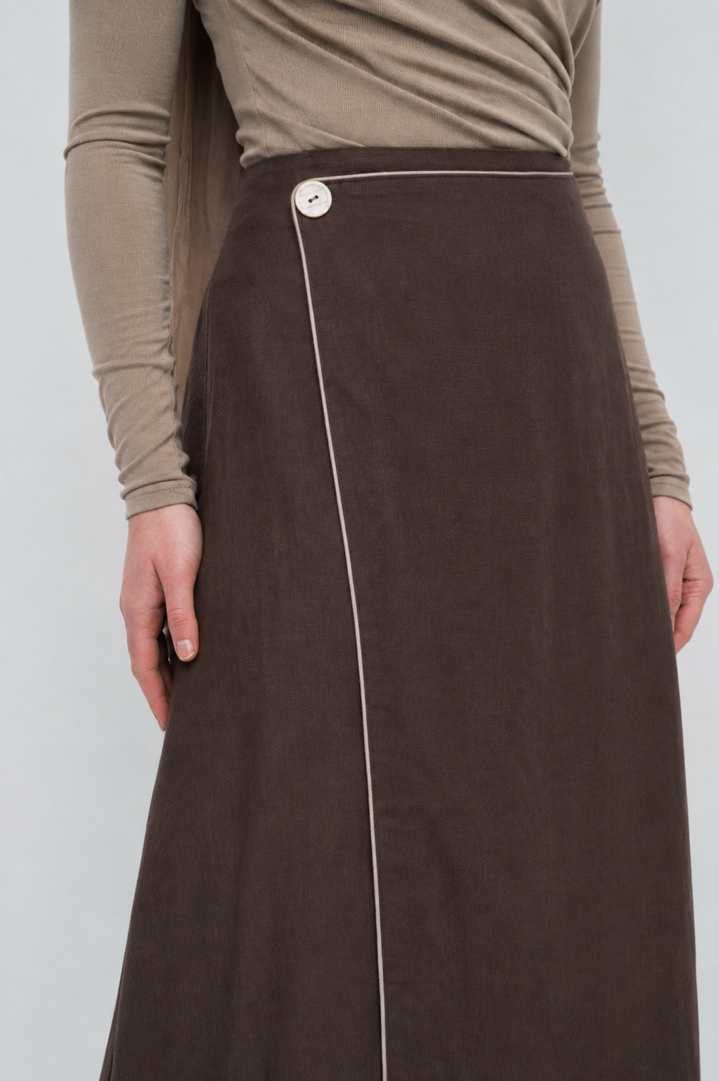 Dania Contrast Skirt - Chocolate