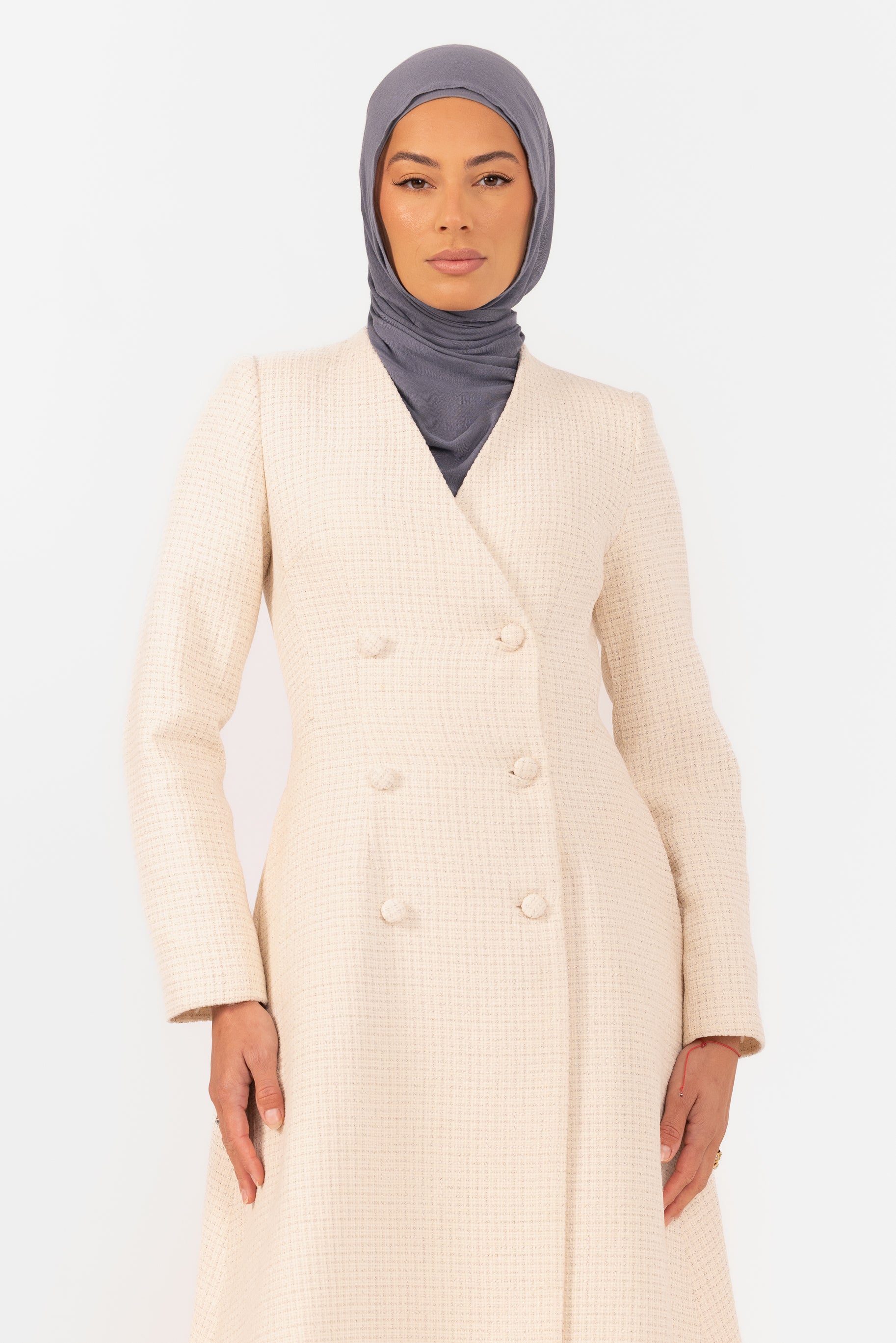 Naomi Tweed Dress - White