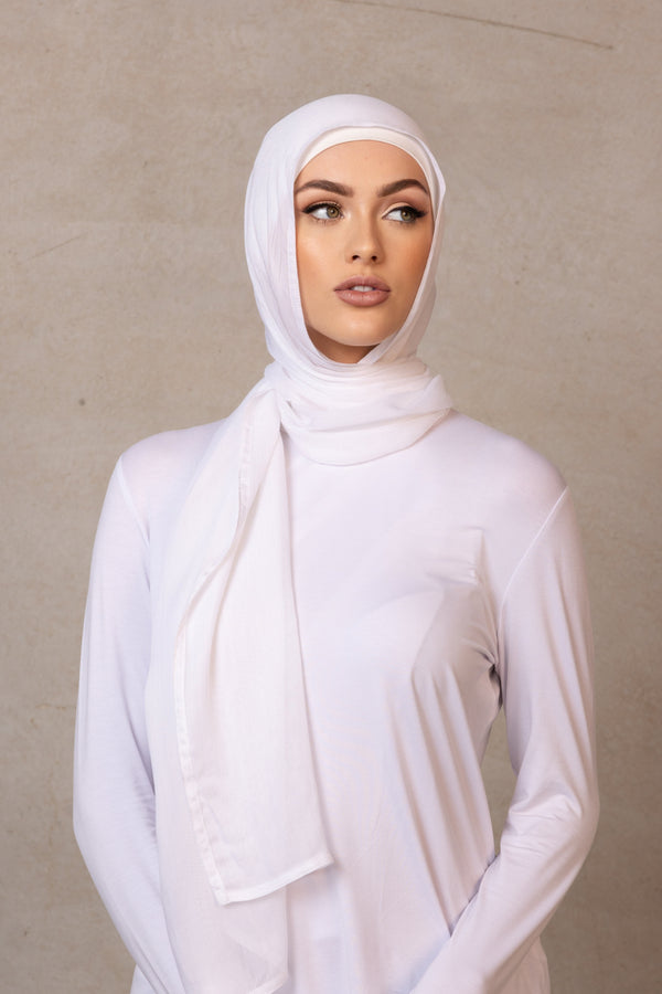 Double Stitched Modal Scarf - 1 White