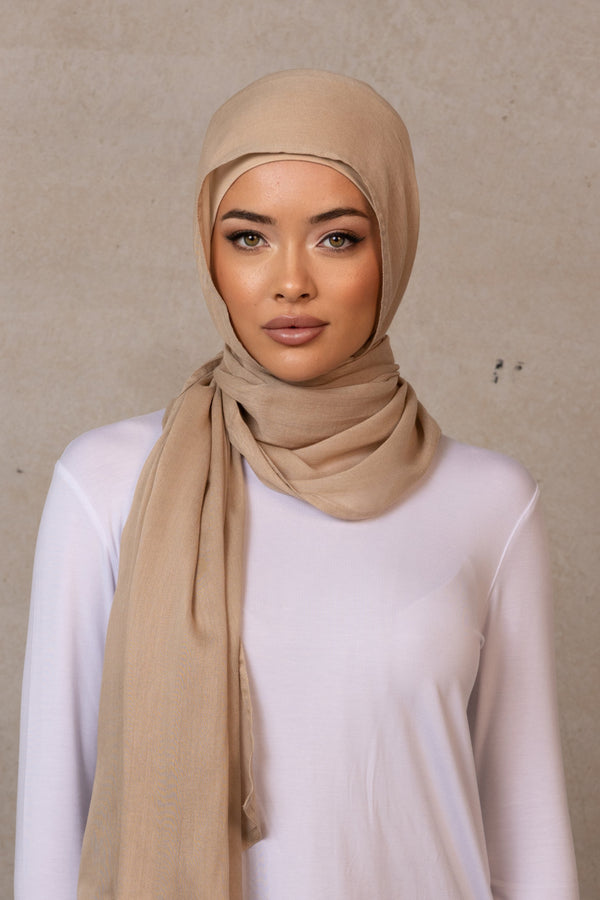 Double Stitched Modal Scarf - 8 Doeskin