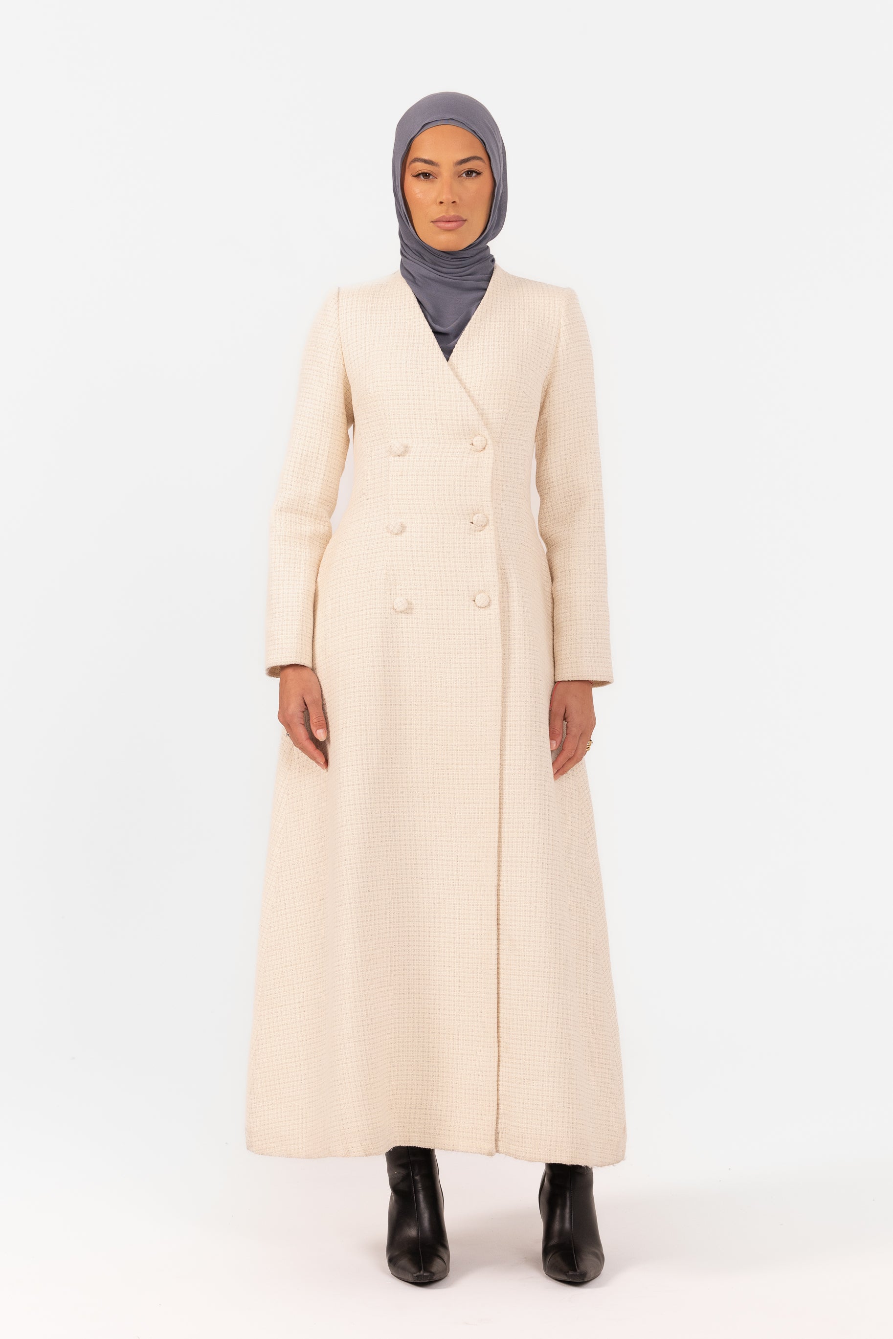 Naomi Tweed Dress - White