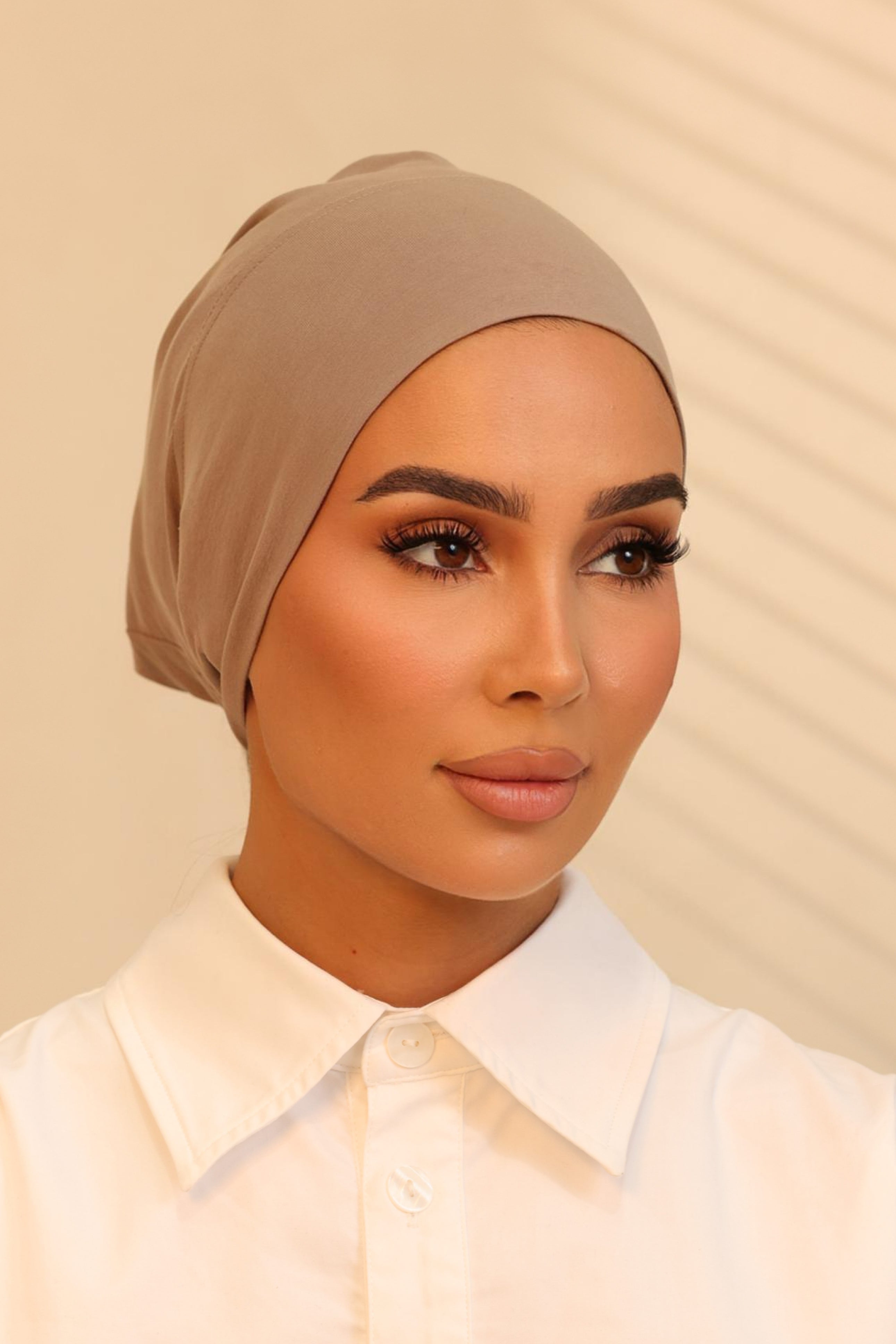 Double Stitched Modal Hijab Set - Fossil