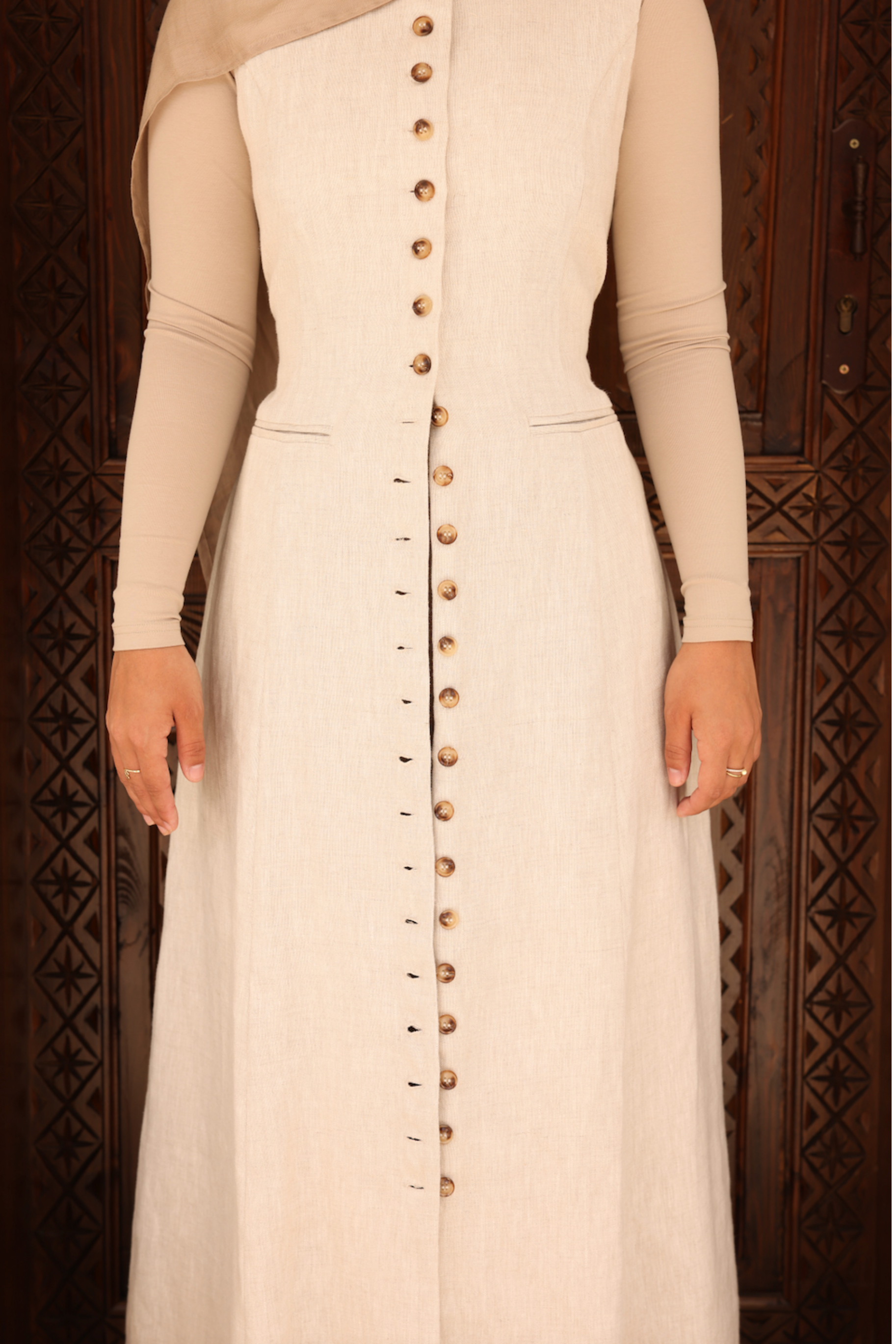 Mirage Maxi Linen Vest - Oat