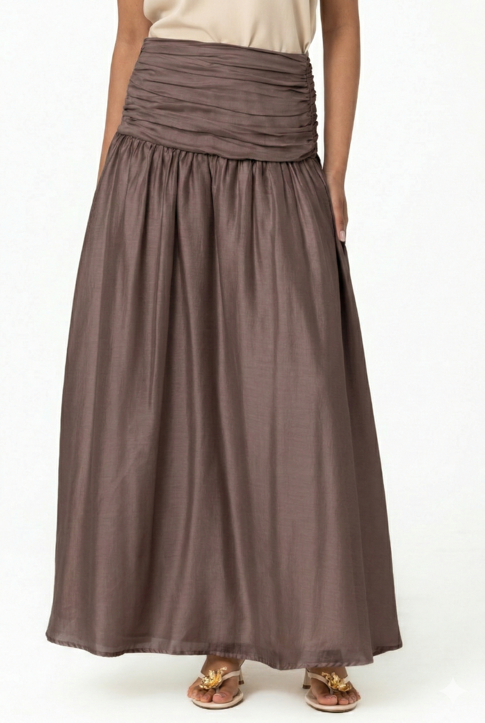 Zaria Ruched Skirt - Chocolate Plum