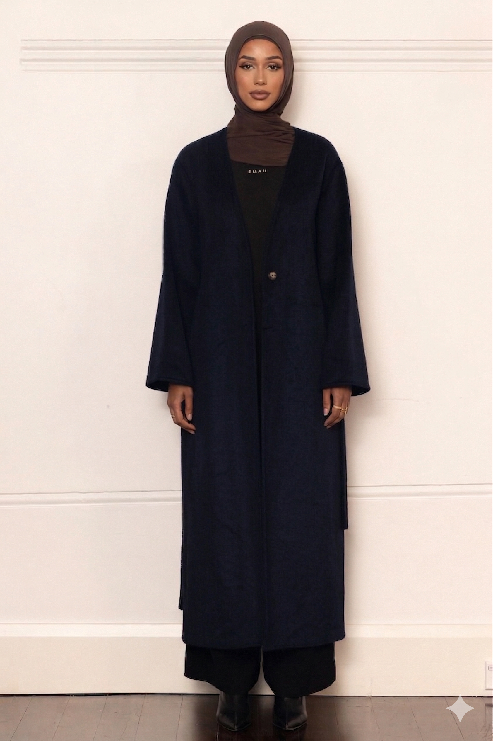 Tara Longline Coat - Navy