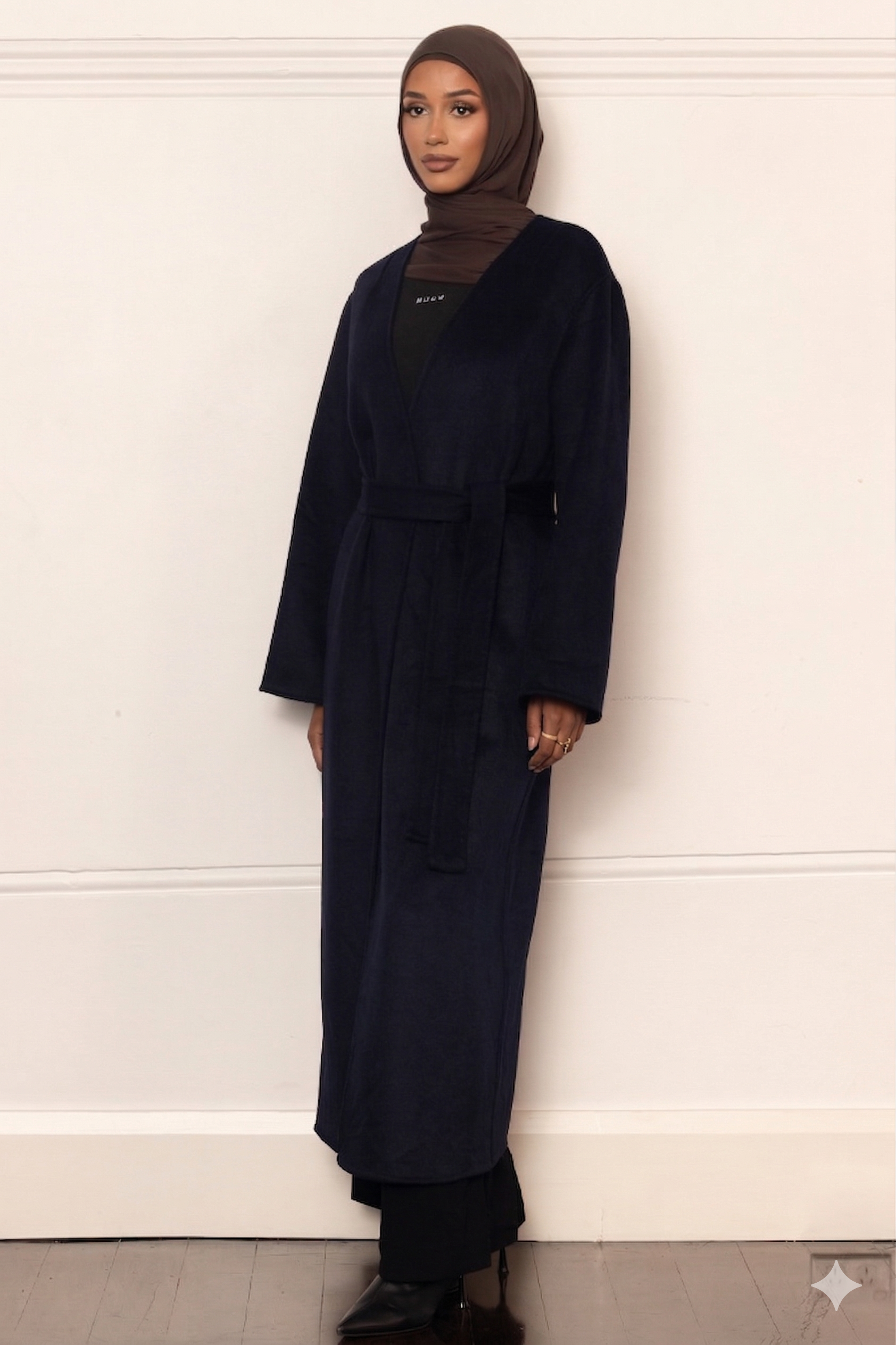 Tara Longline Coat - Navy