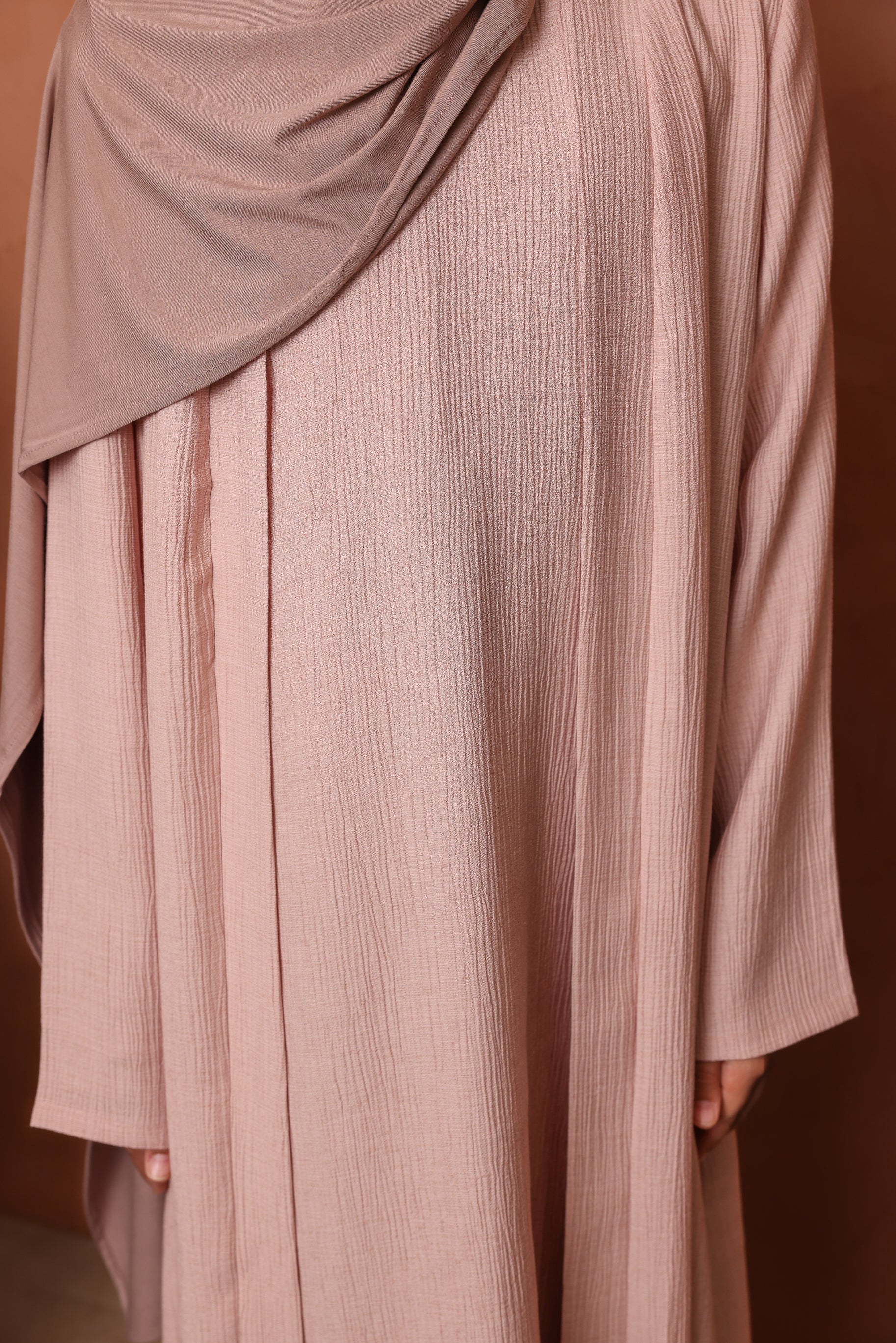Girls Leen Open Abaya Set - Pink