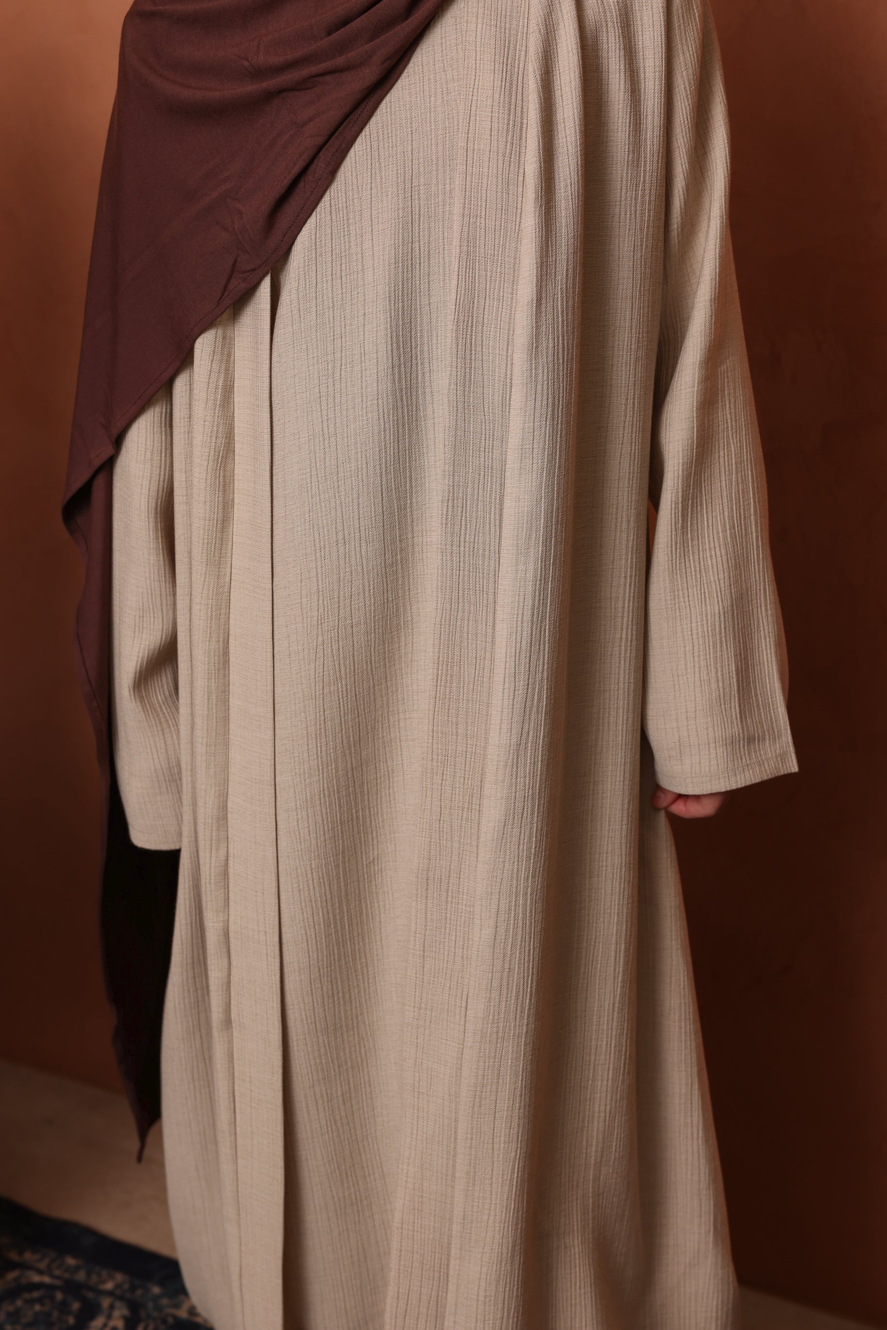Girls Leen Open Abaya Set - Taupe