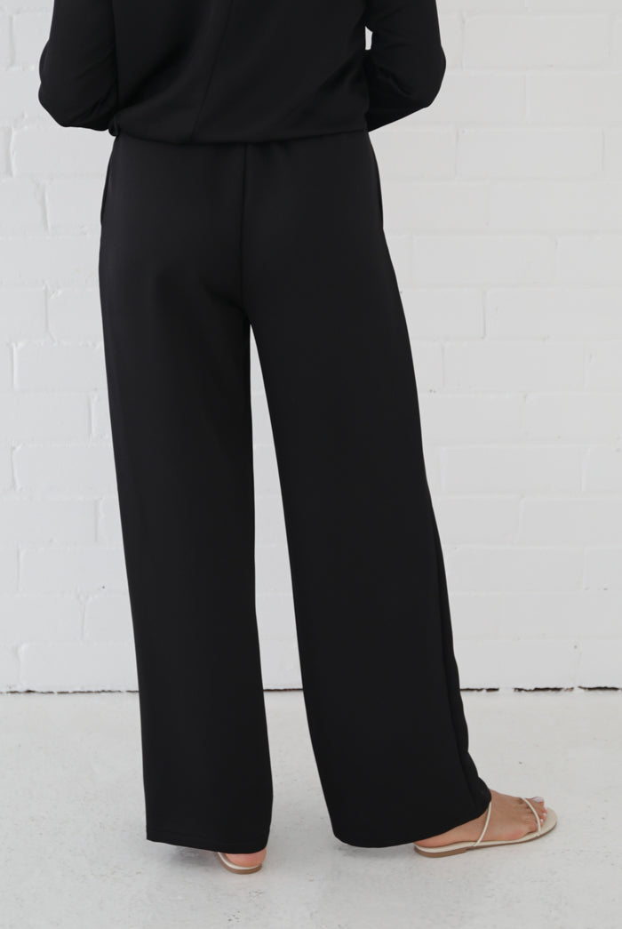 Samiha Satin Pant - Black