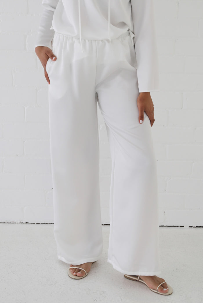 Samiha Satin Pant - Ivory