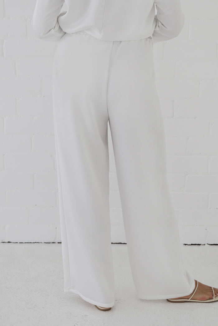 Samiha Satin Pant - Ivory