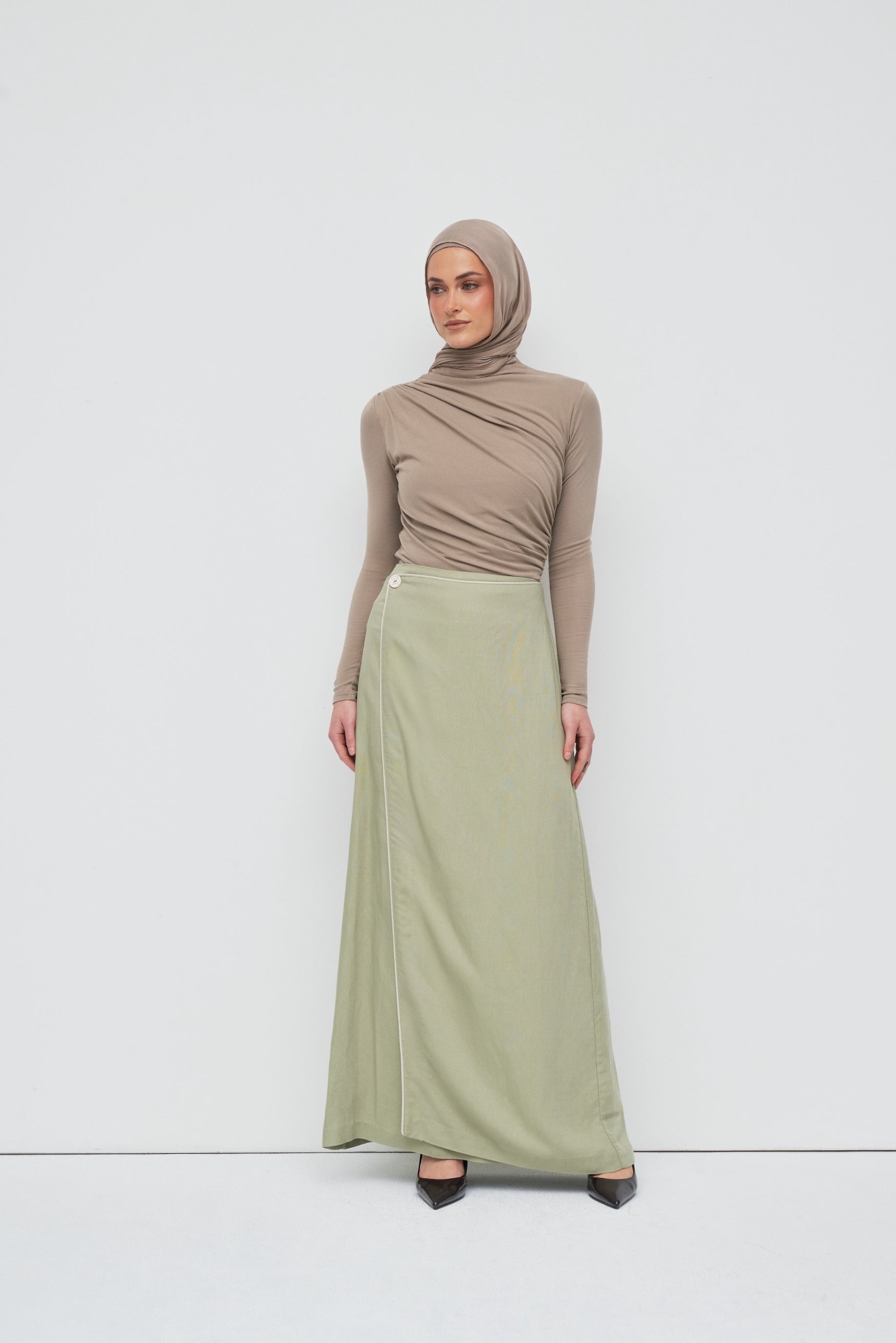 Dania Contrast Skirt - Pistachio