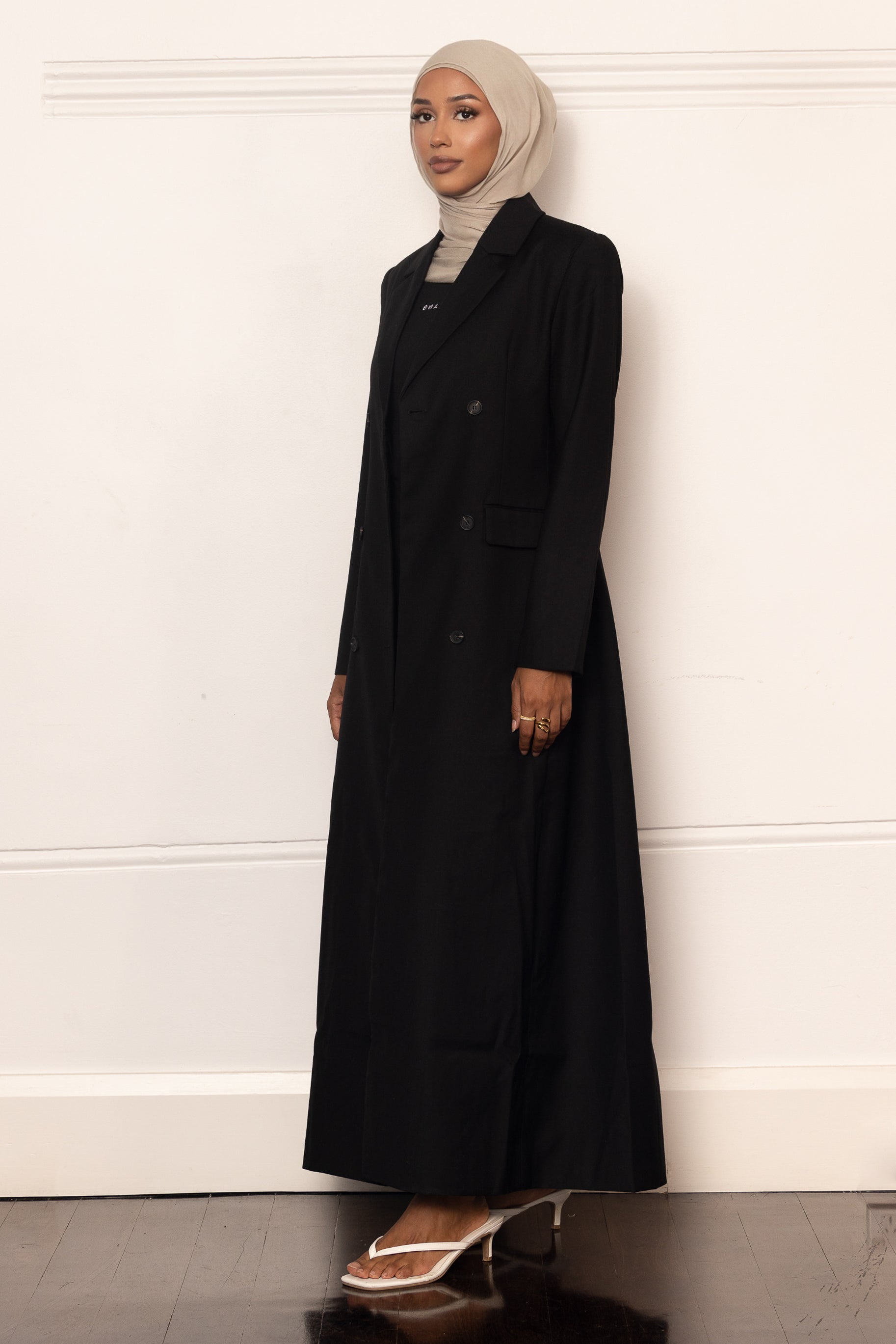 Alexa Double Breasted Coat - Black