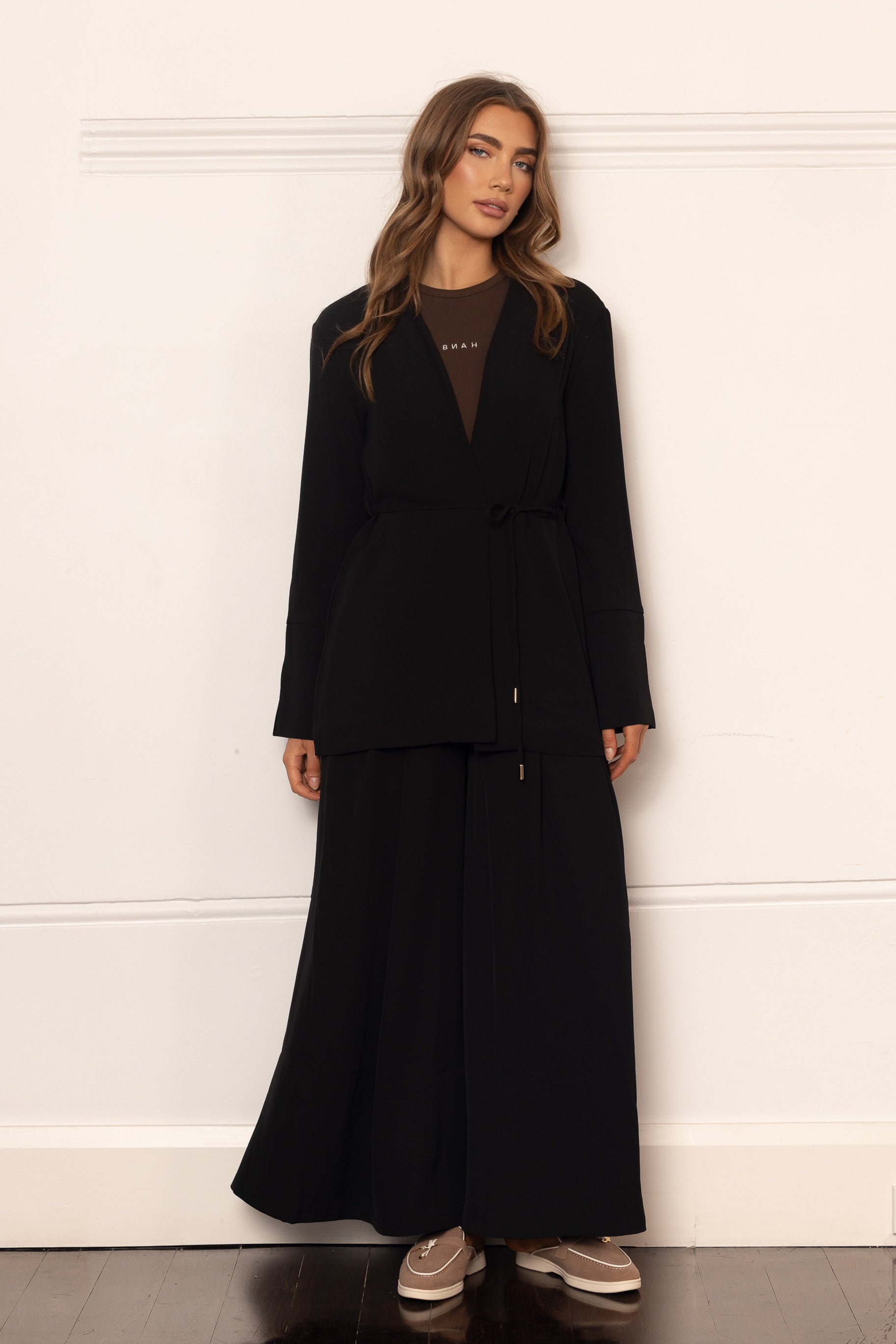 Lara Crepe Kimono - Black