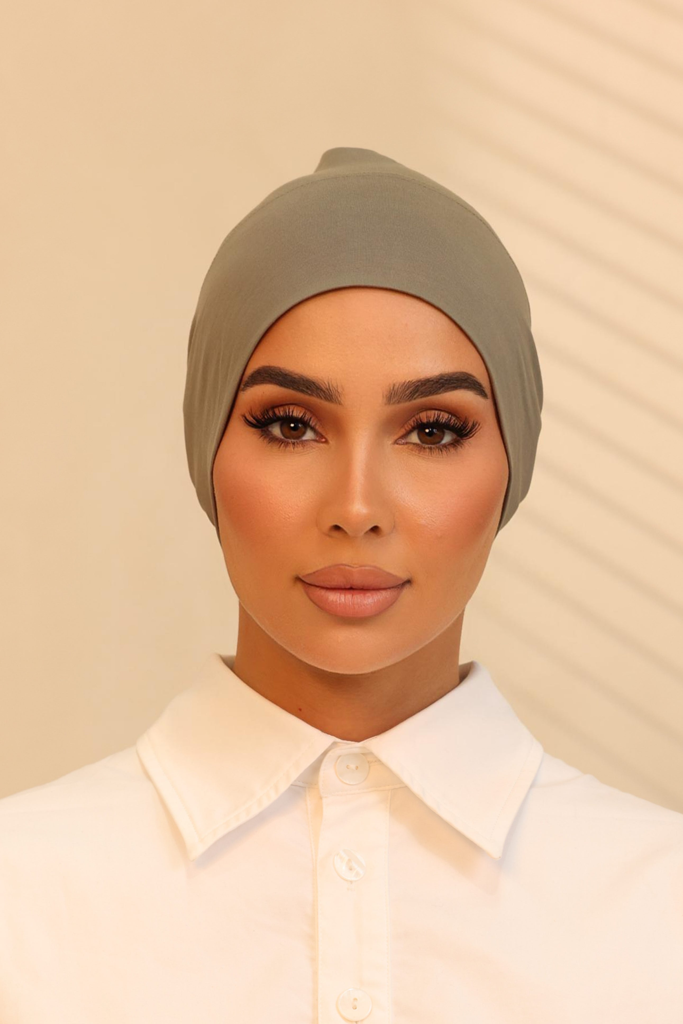 Double Stitched Modal Hijab Set - Khaki