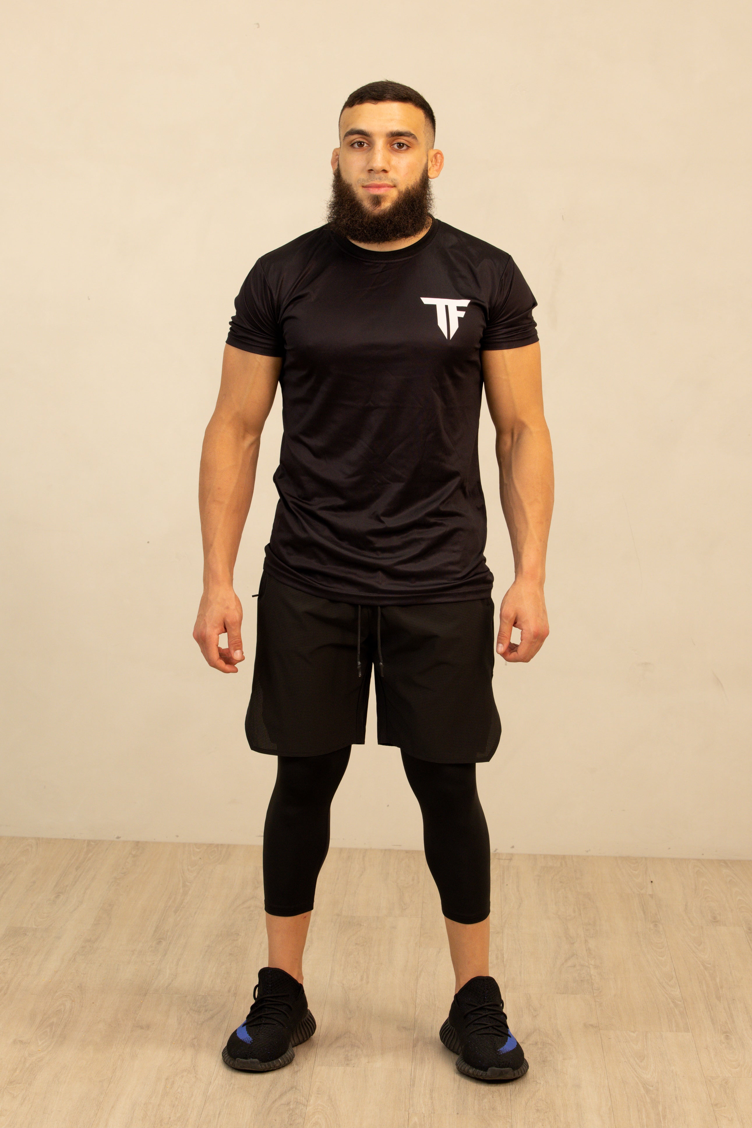 Men's 3/4 Dry Fit Active Shorts - Black