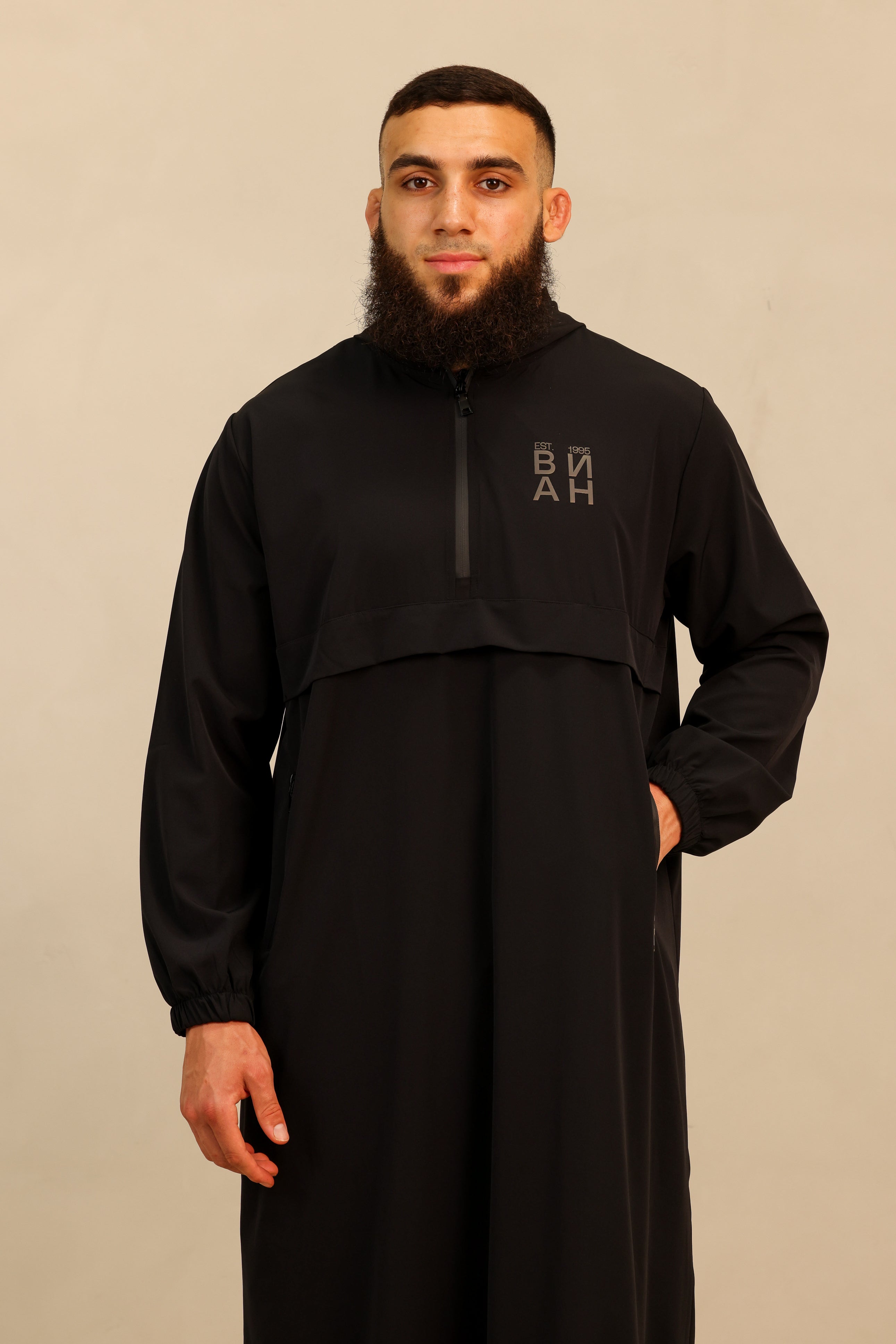 Men's Ishaq Dry Fit Thobe - Black
