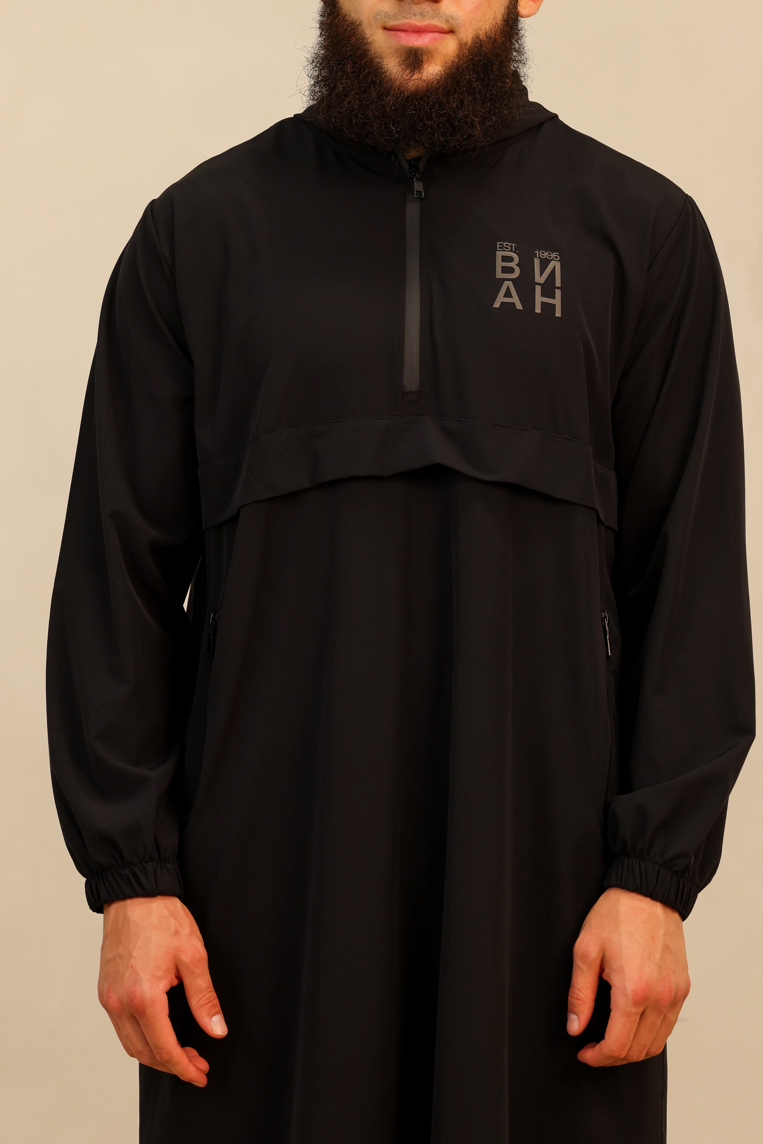 Men's Ishaq Dry Fit Thobe - Black