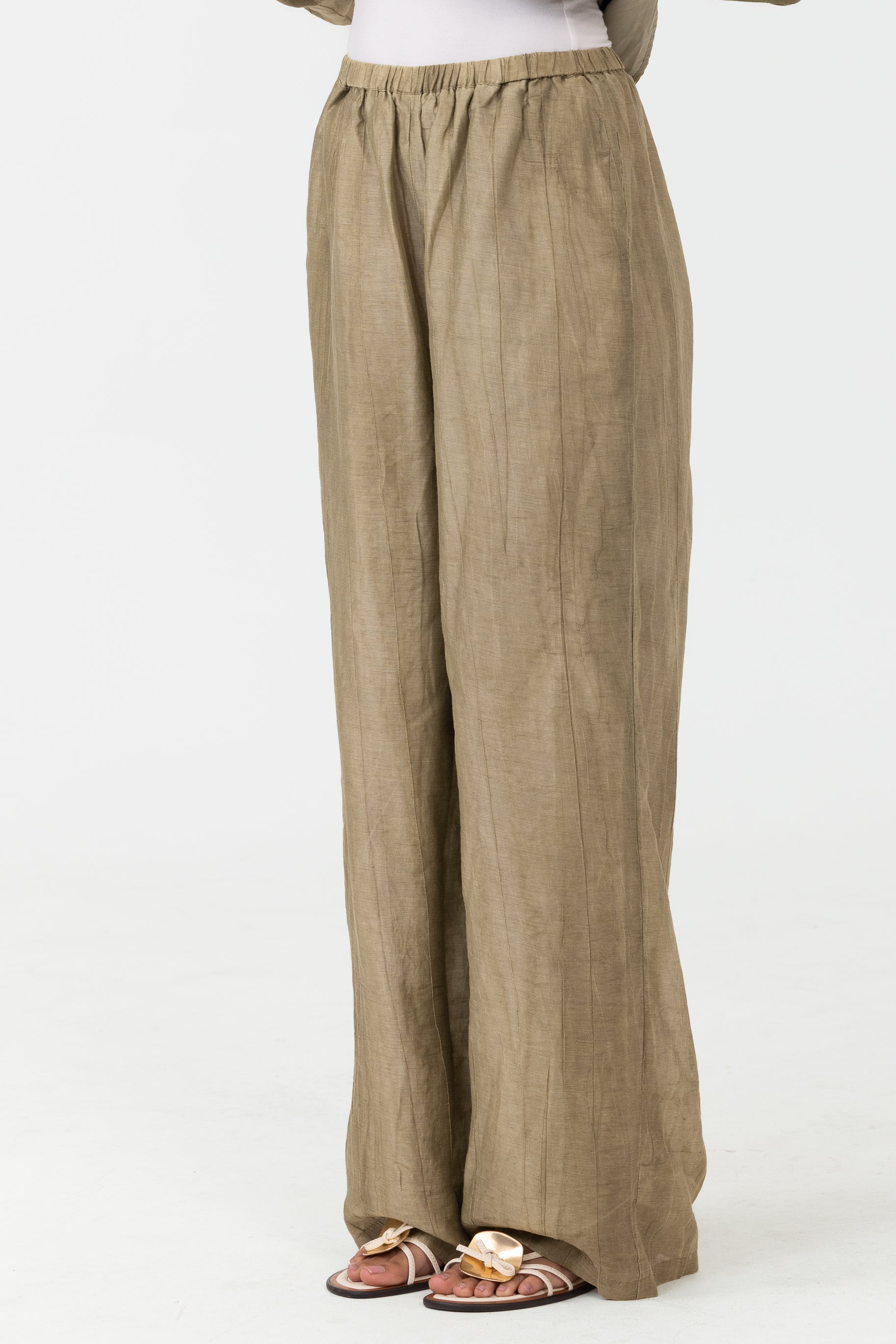 Nova Wide Leg Pants - Khaki