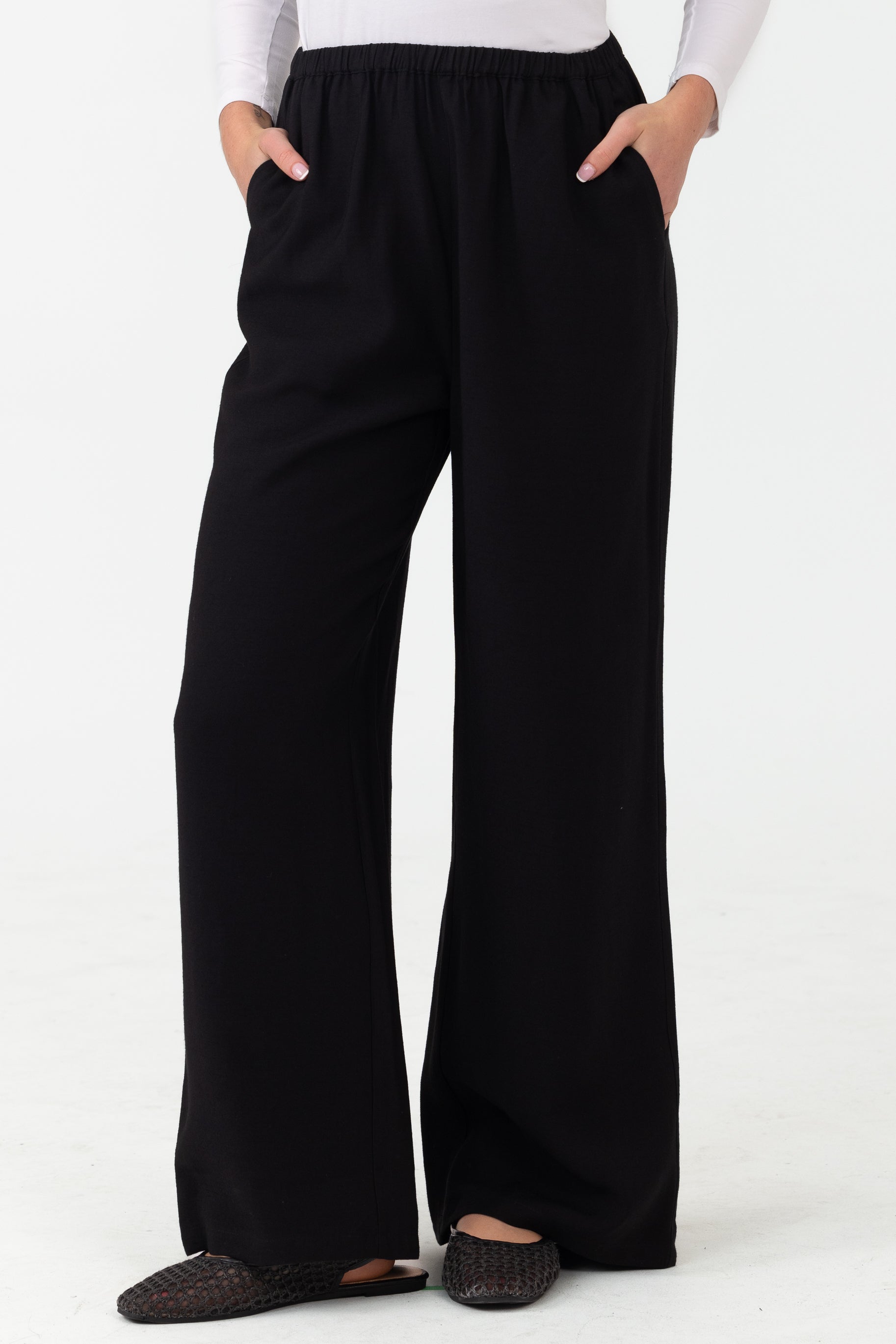 Nadira Co Ord Linen Pant - Black