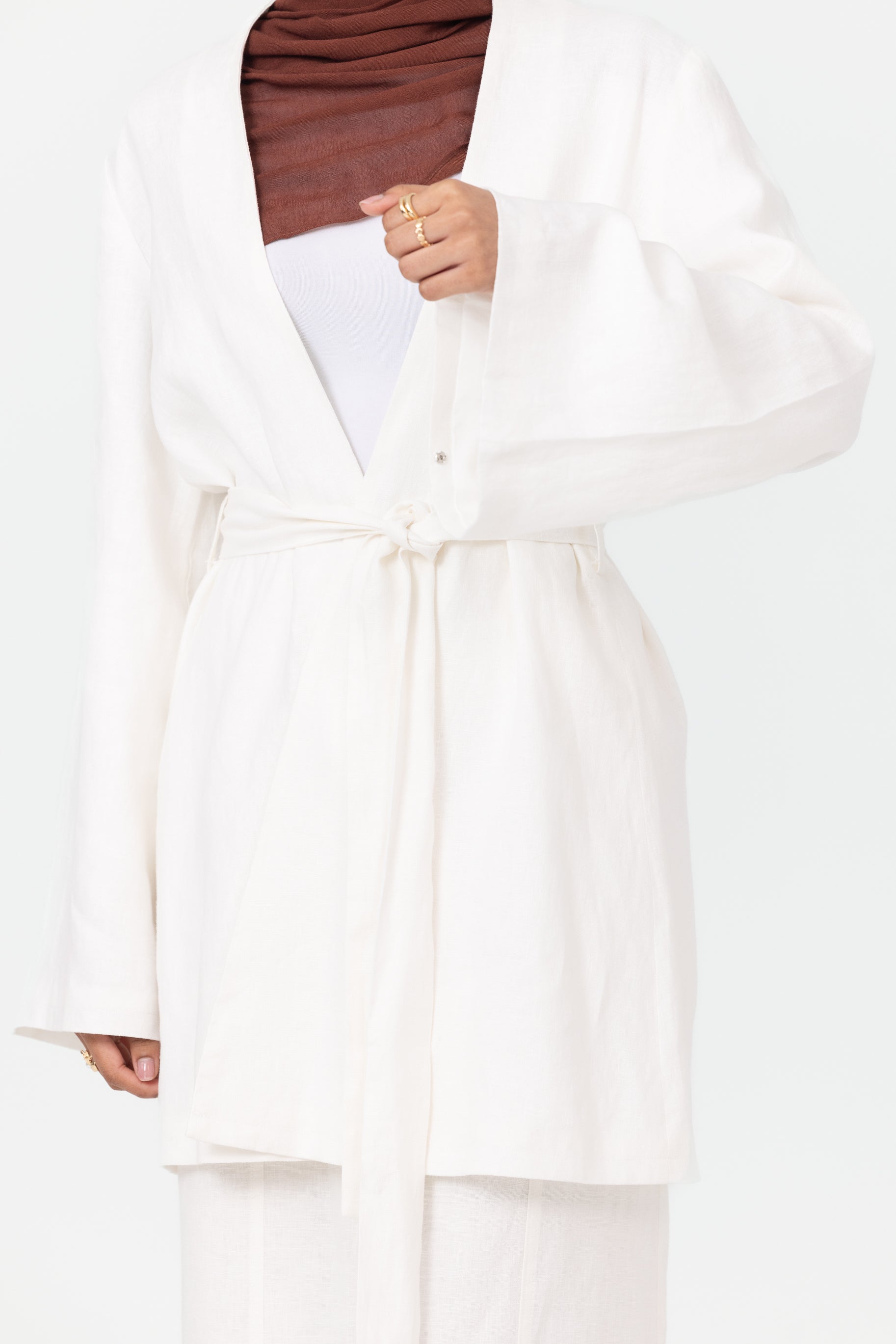 Anaya Open Blouse - White
