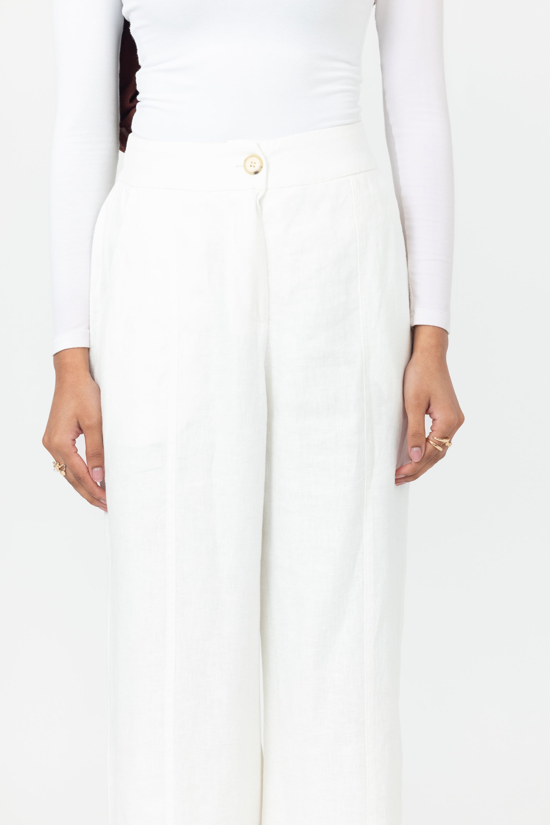 Anaya Wide Leg Pants - White