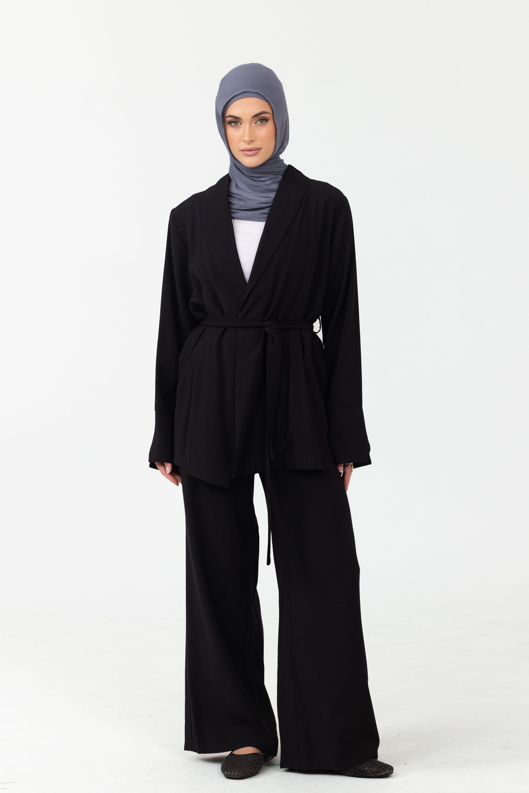 Nadira Co Ord Linen Jacket - Black