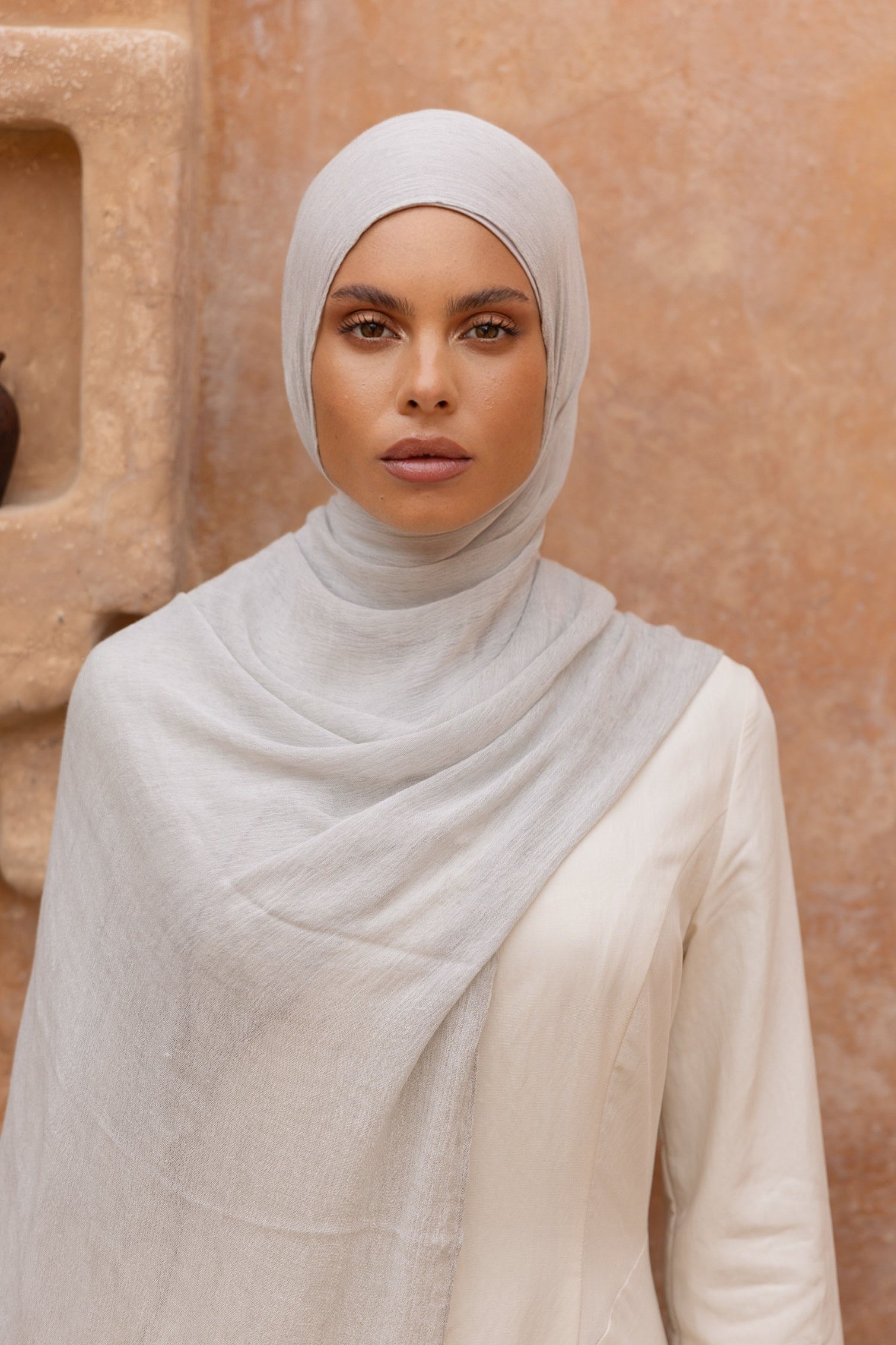 Textured Hijab - Silver