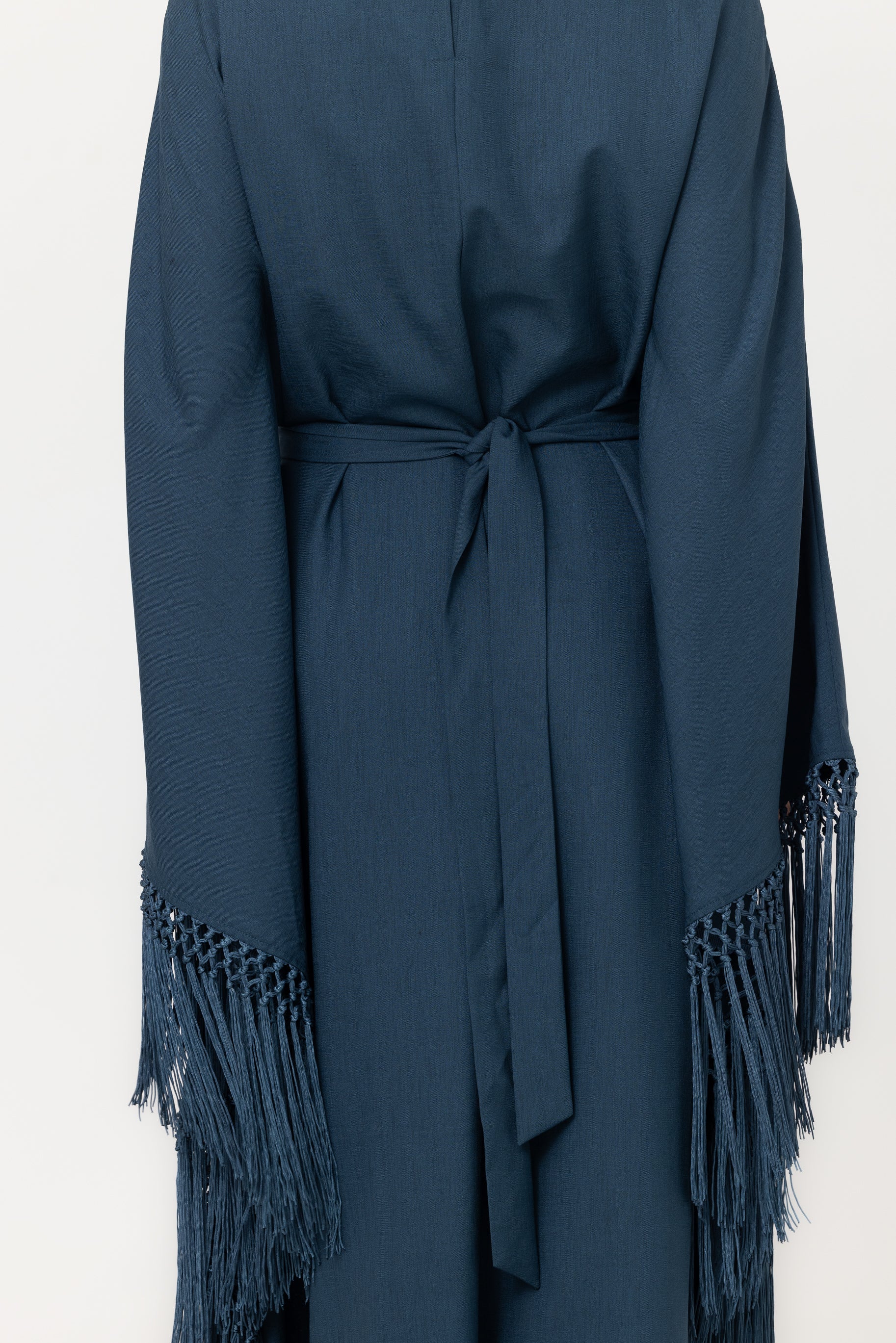 Fringed Batwing Abaya - Crystal Teal