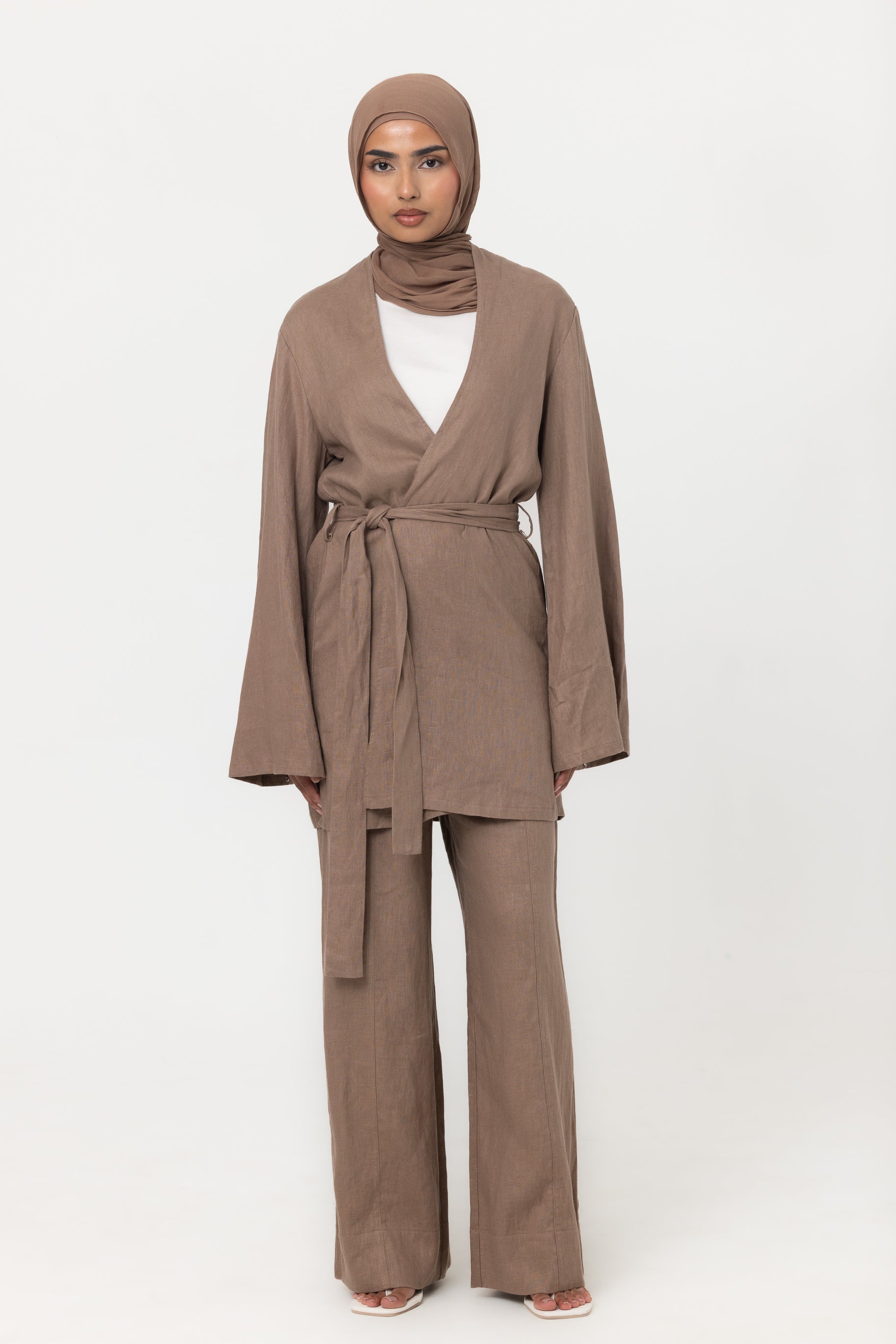 Anaya Open Blouse - Mocha