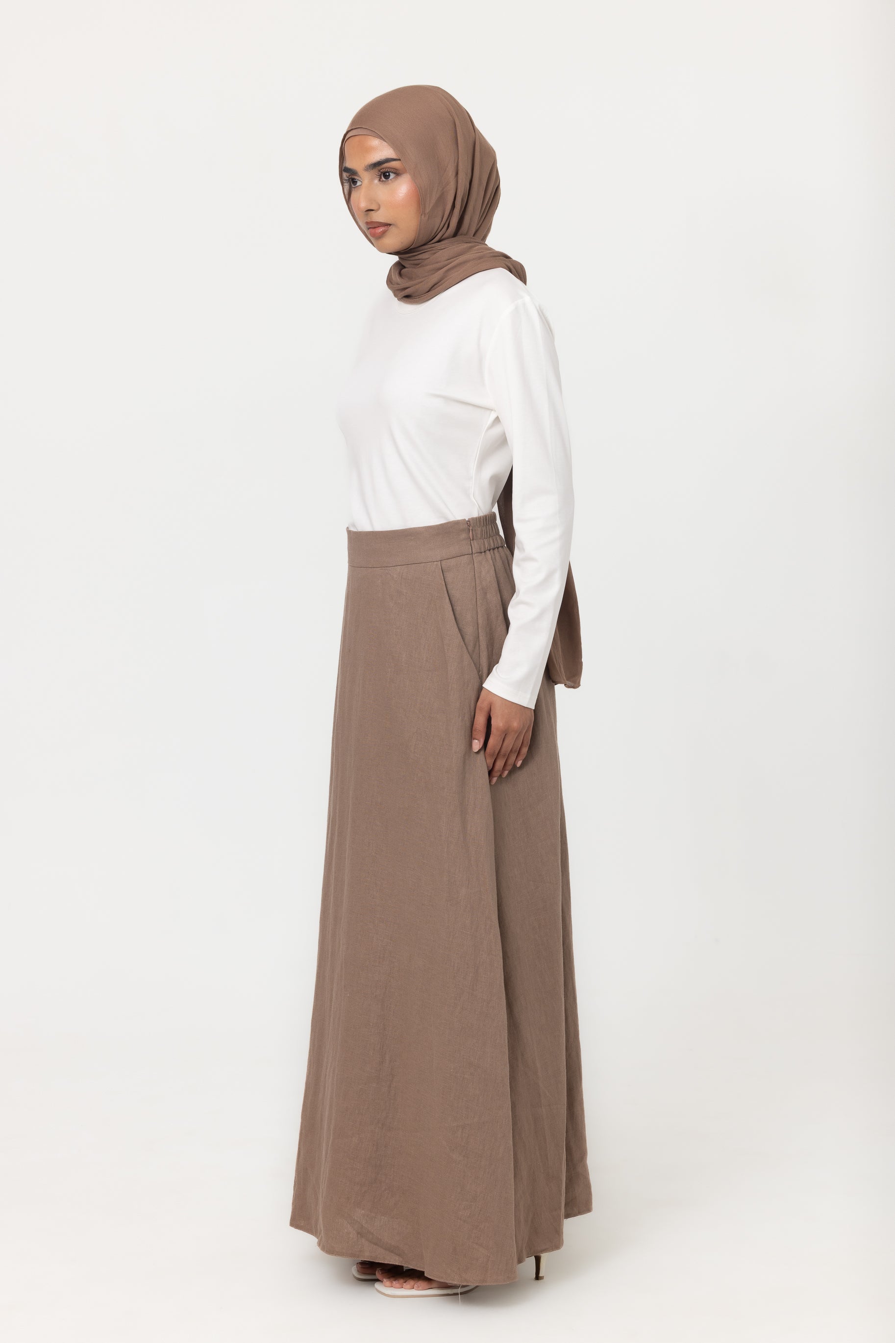 Anaya A Line Skirt - Mocha