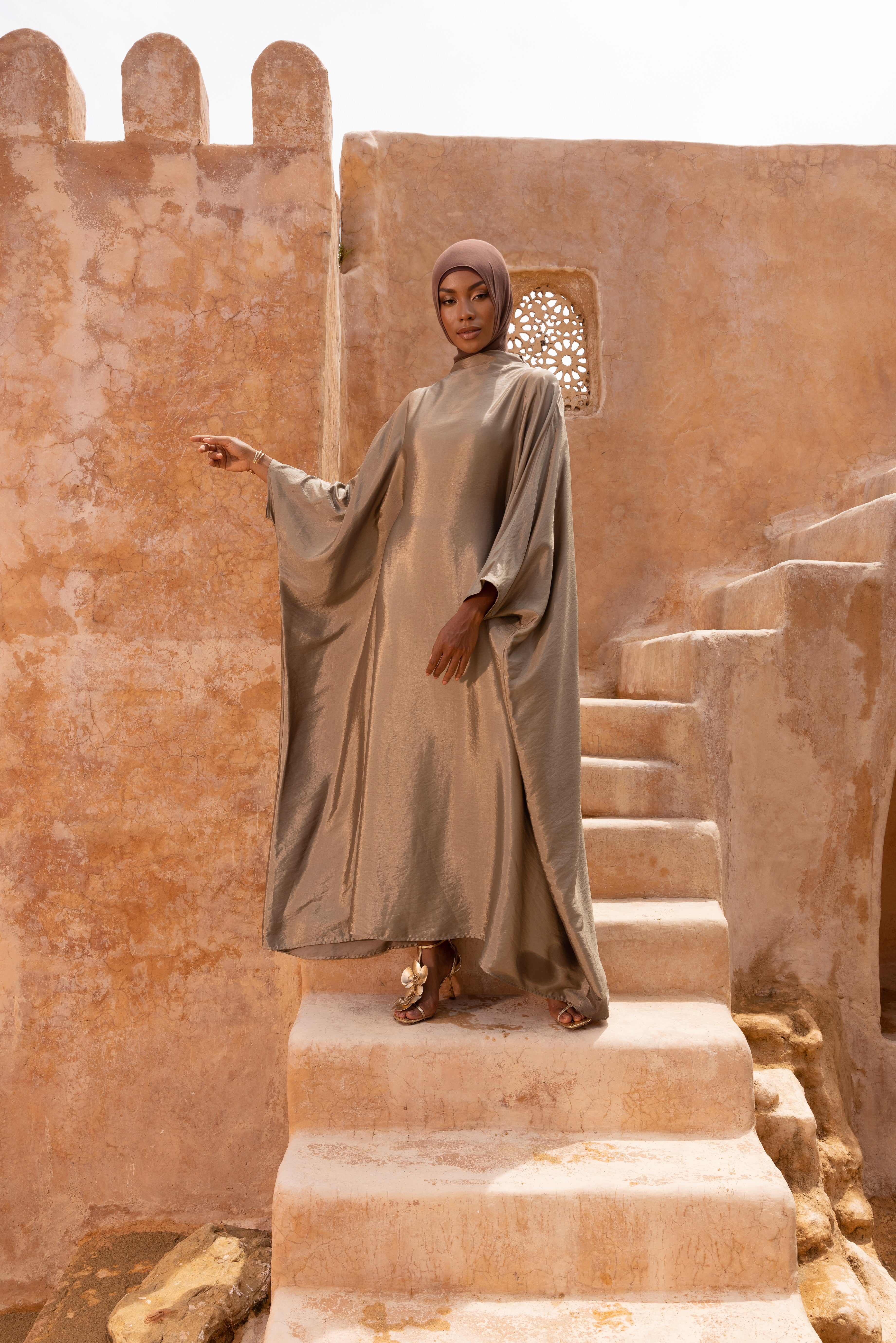 Classic Butterfly Abaya - Moss Green