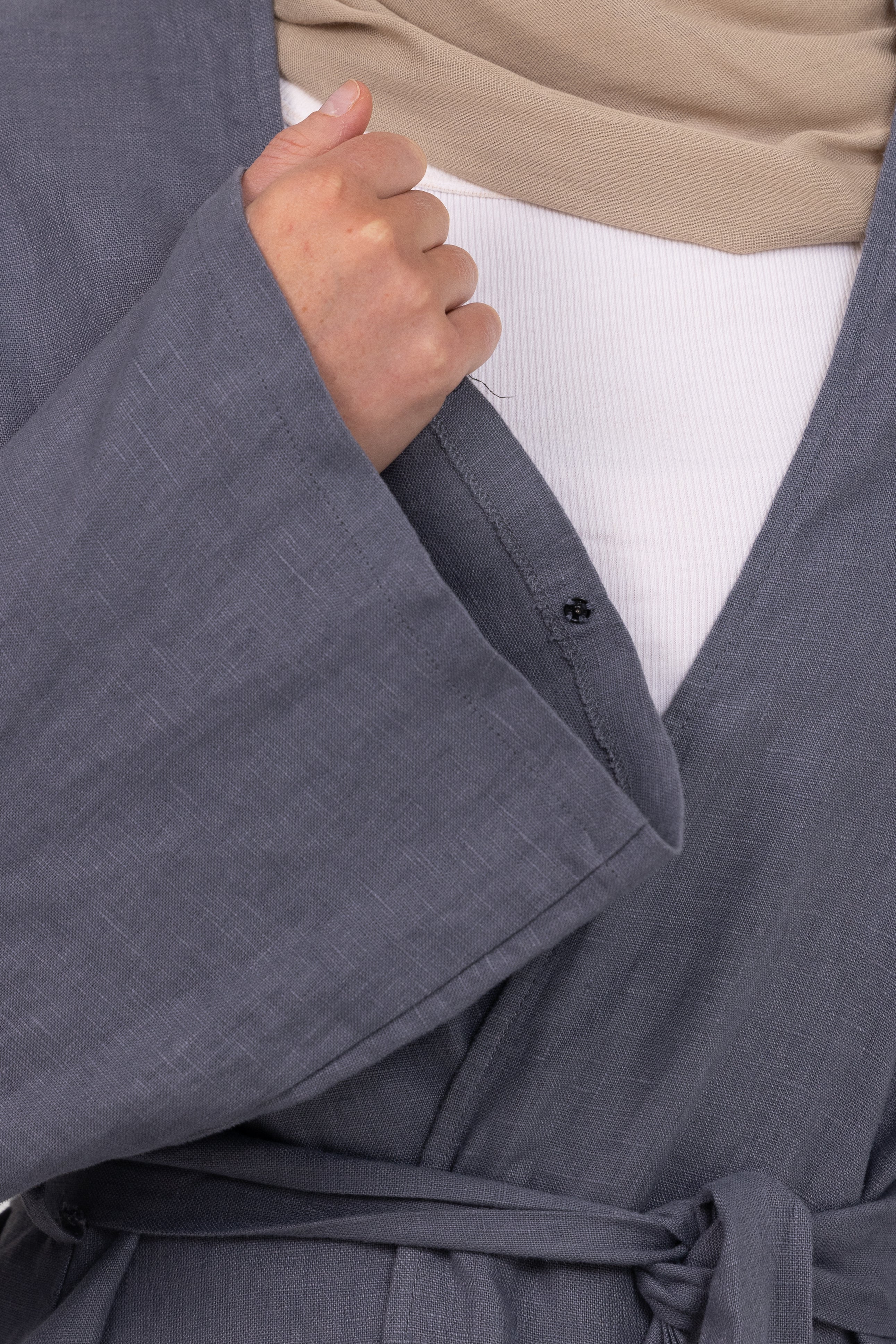 Anaya Open Blouse - Slate