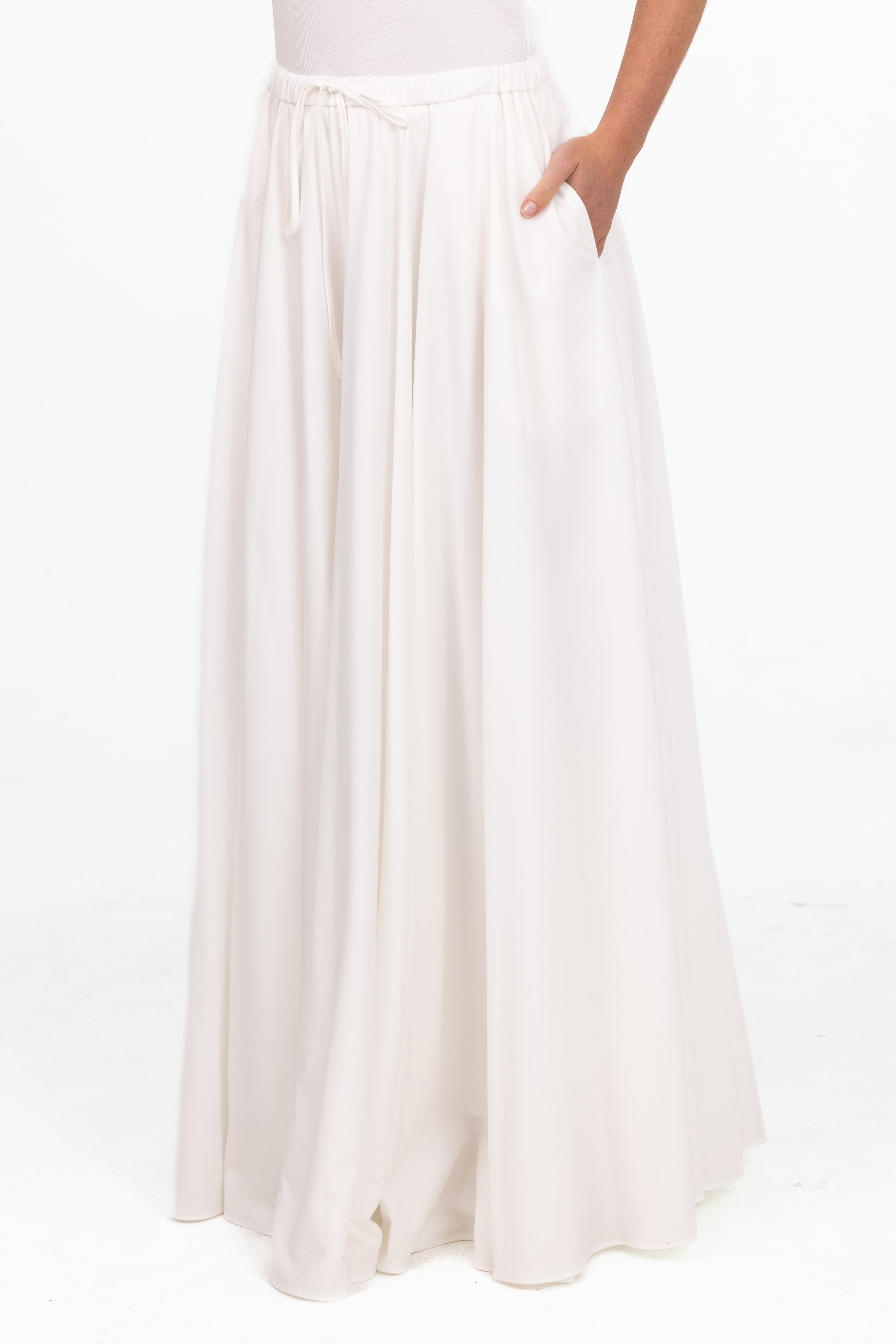 Azrina Drawstring Skirt - White