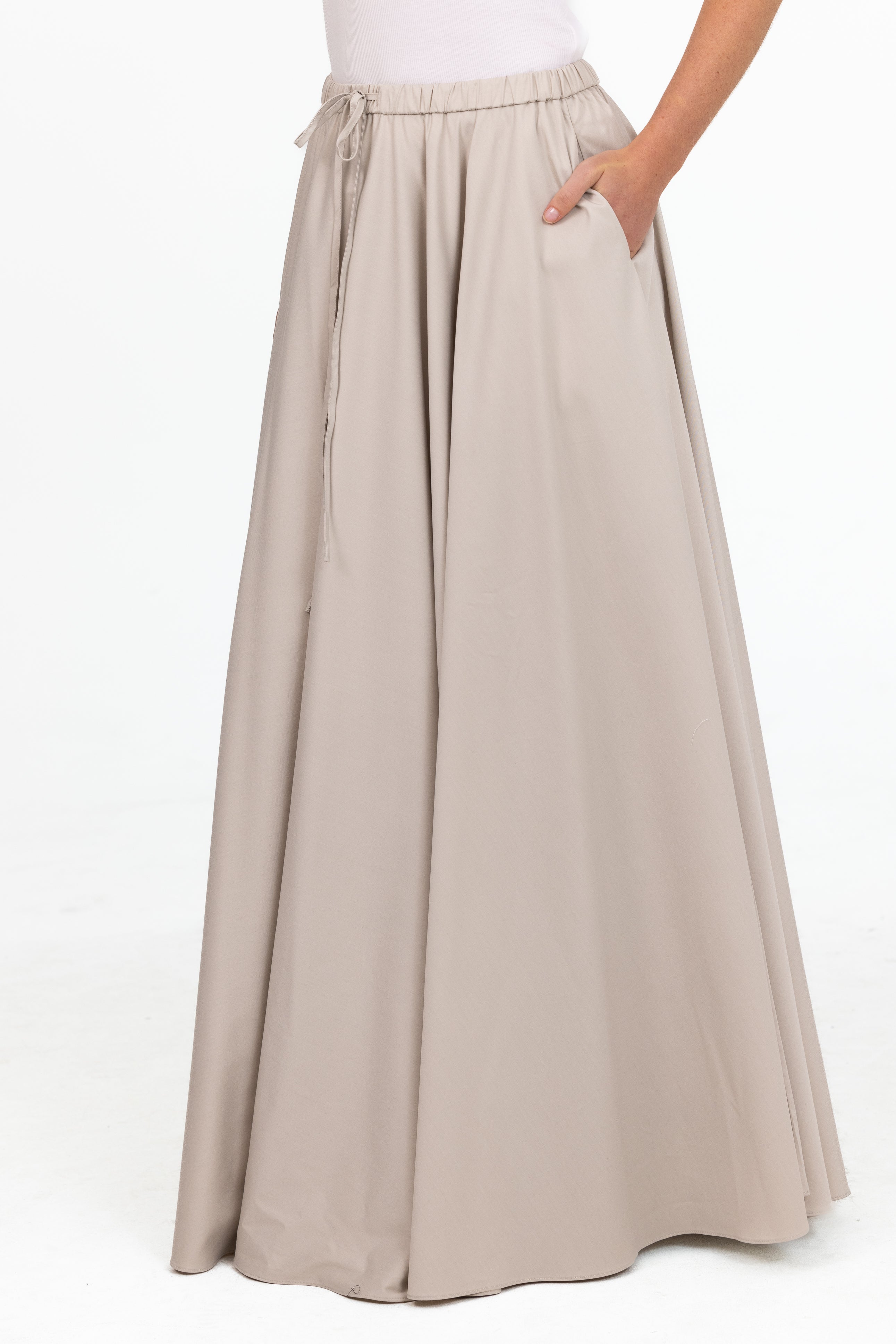 Azrina Drawstring Skirt - Beige
