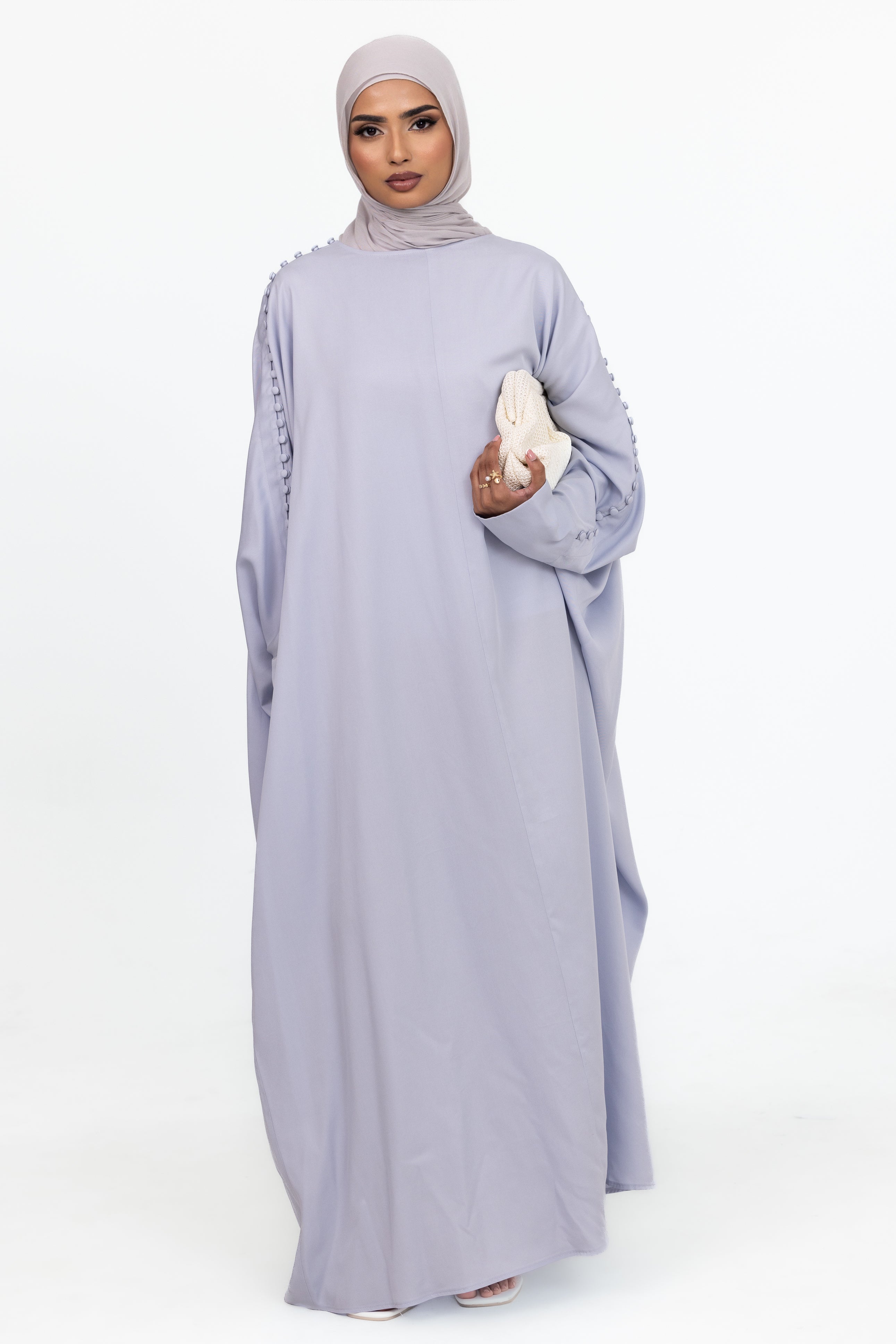 Leana Batwing Abaya - Periwinkle