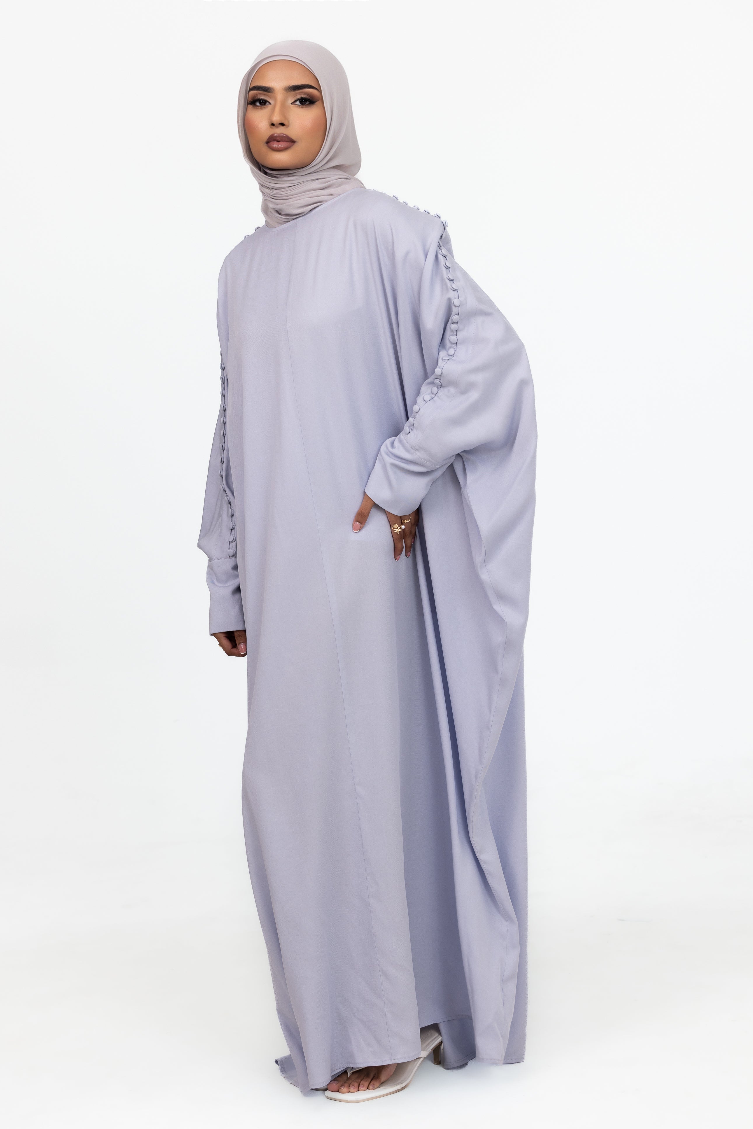 Leana Batwing Abaya - Periwinkle