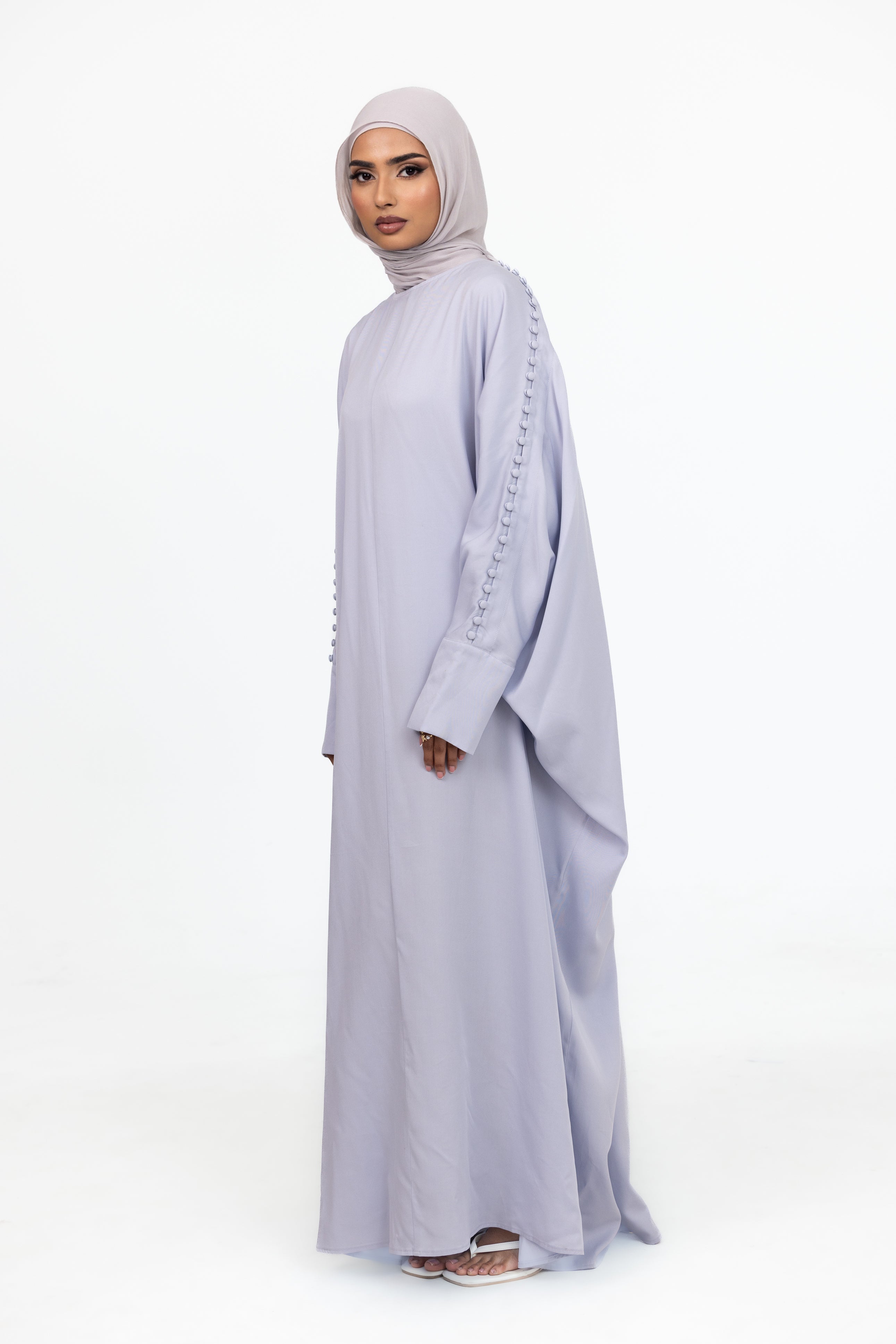 Leana Batwing Abaya - Periwinkle