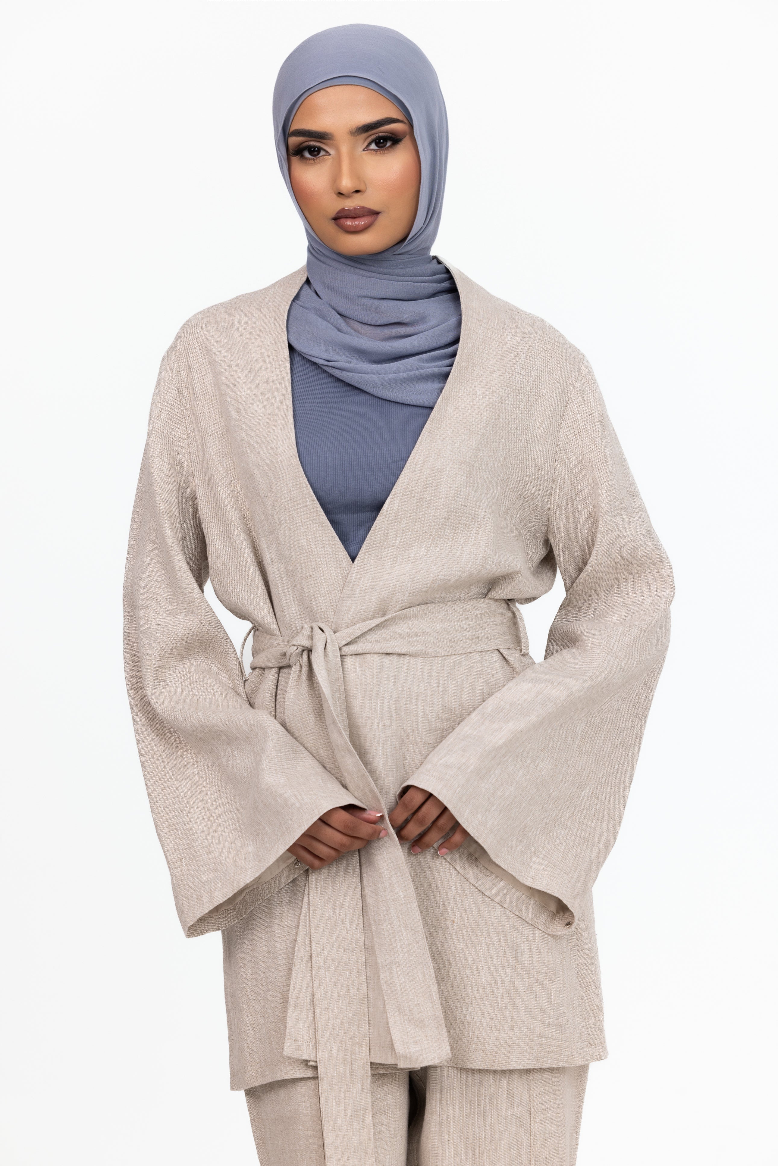 Anaya Open Blouse - Natural