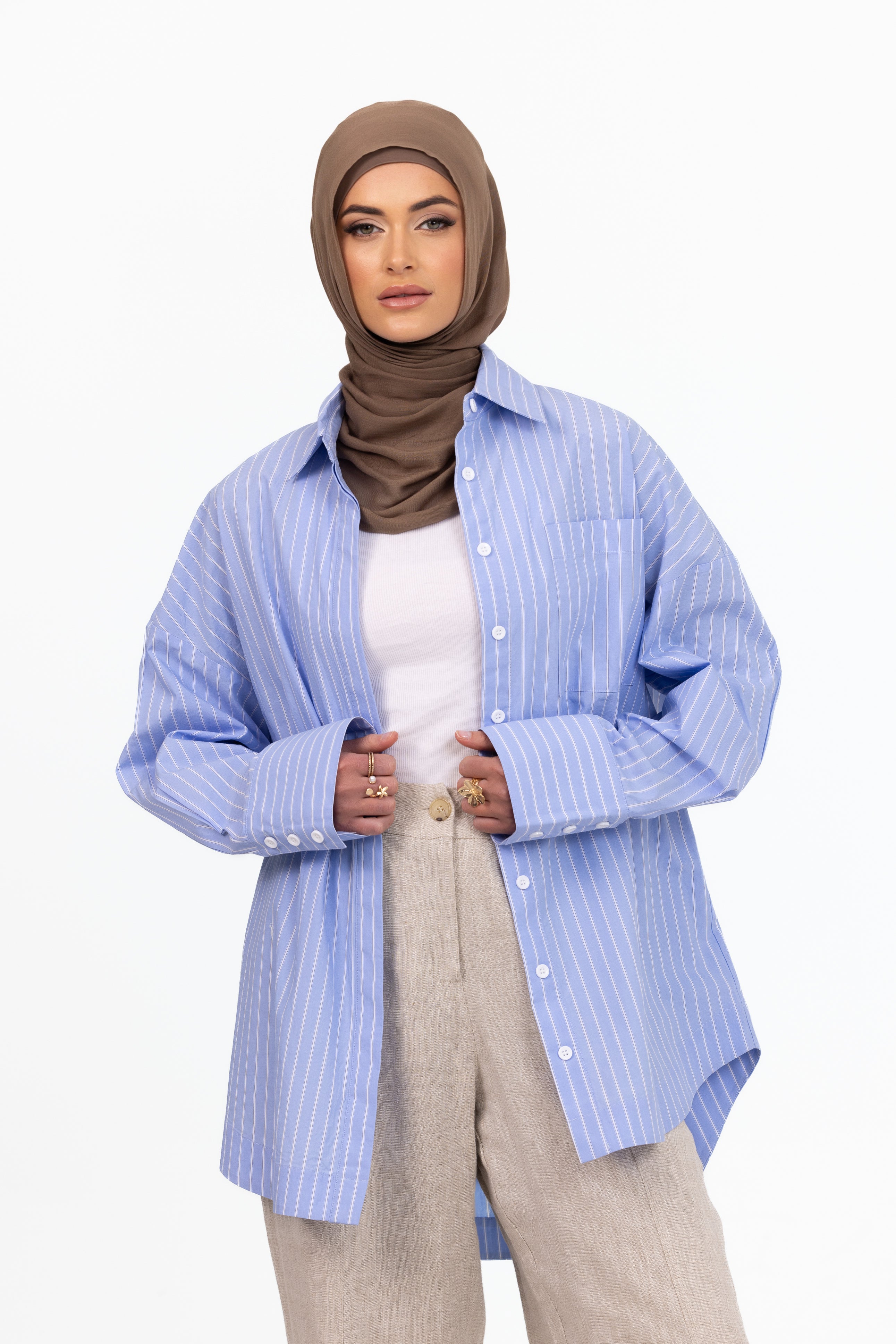 The Lana Shirt - Blue Stripe