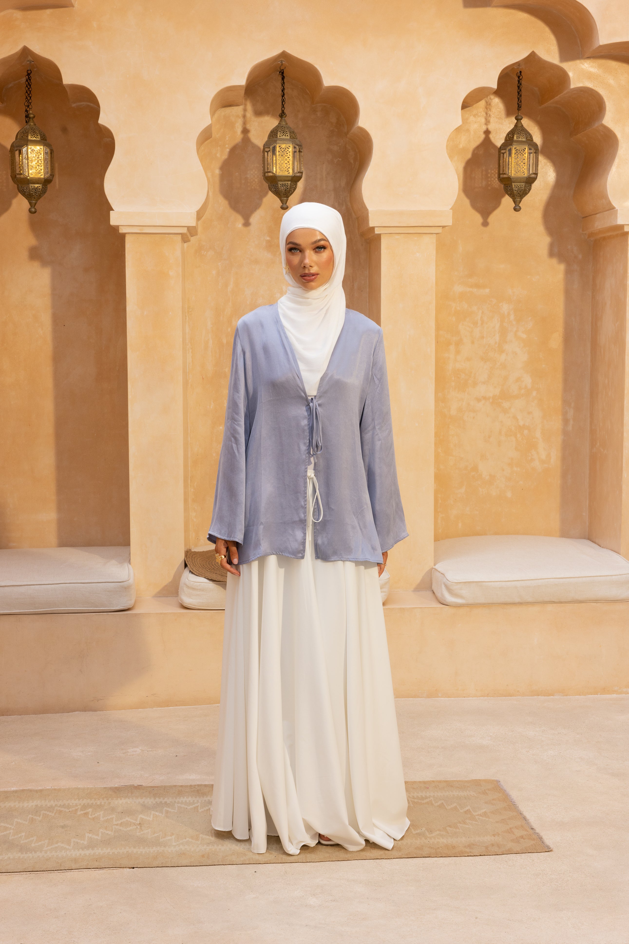 Cupro Tie Up Top - Periwinkle