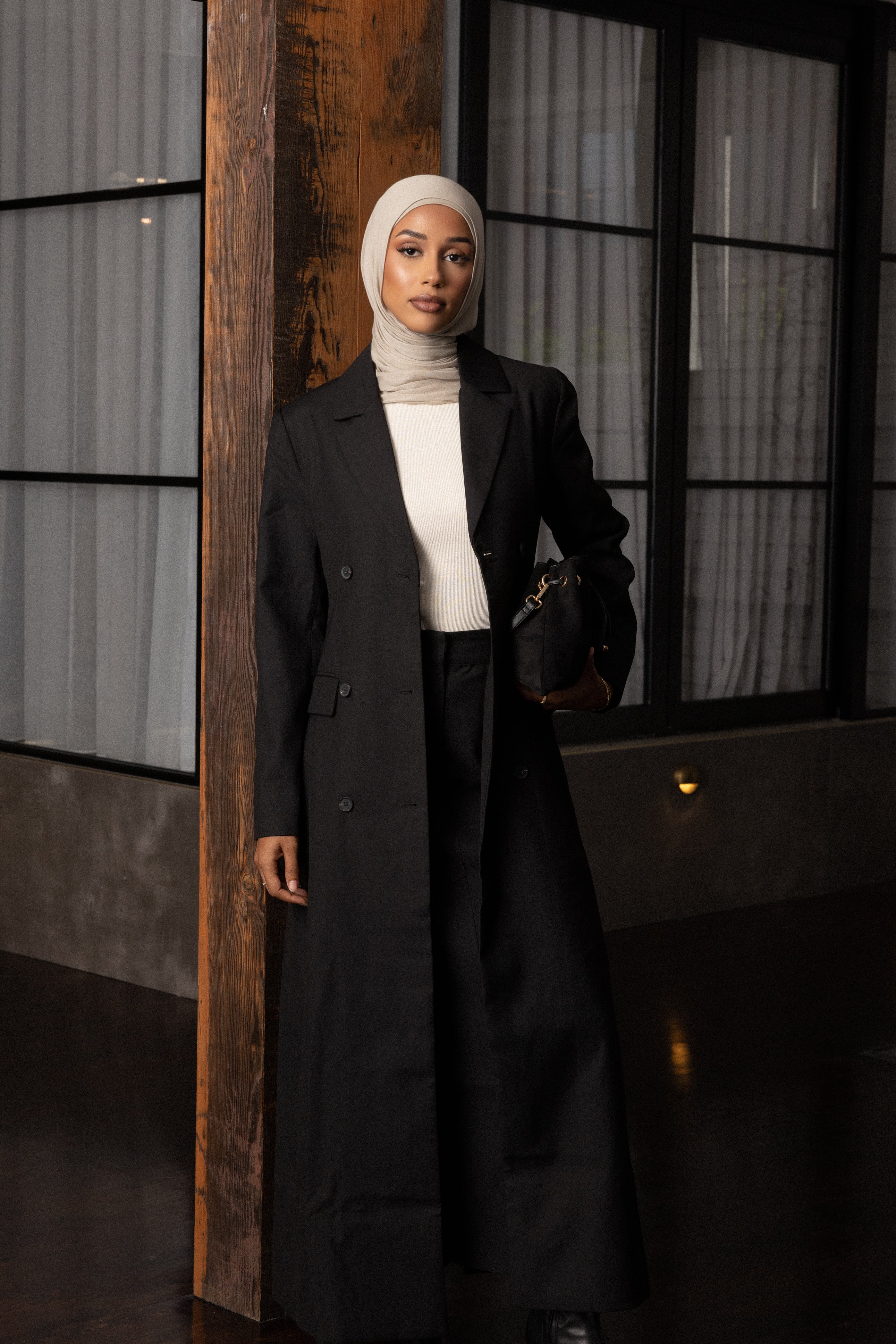 Alexa Double Breasted Coat - Black