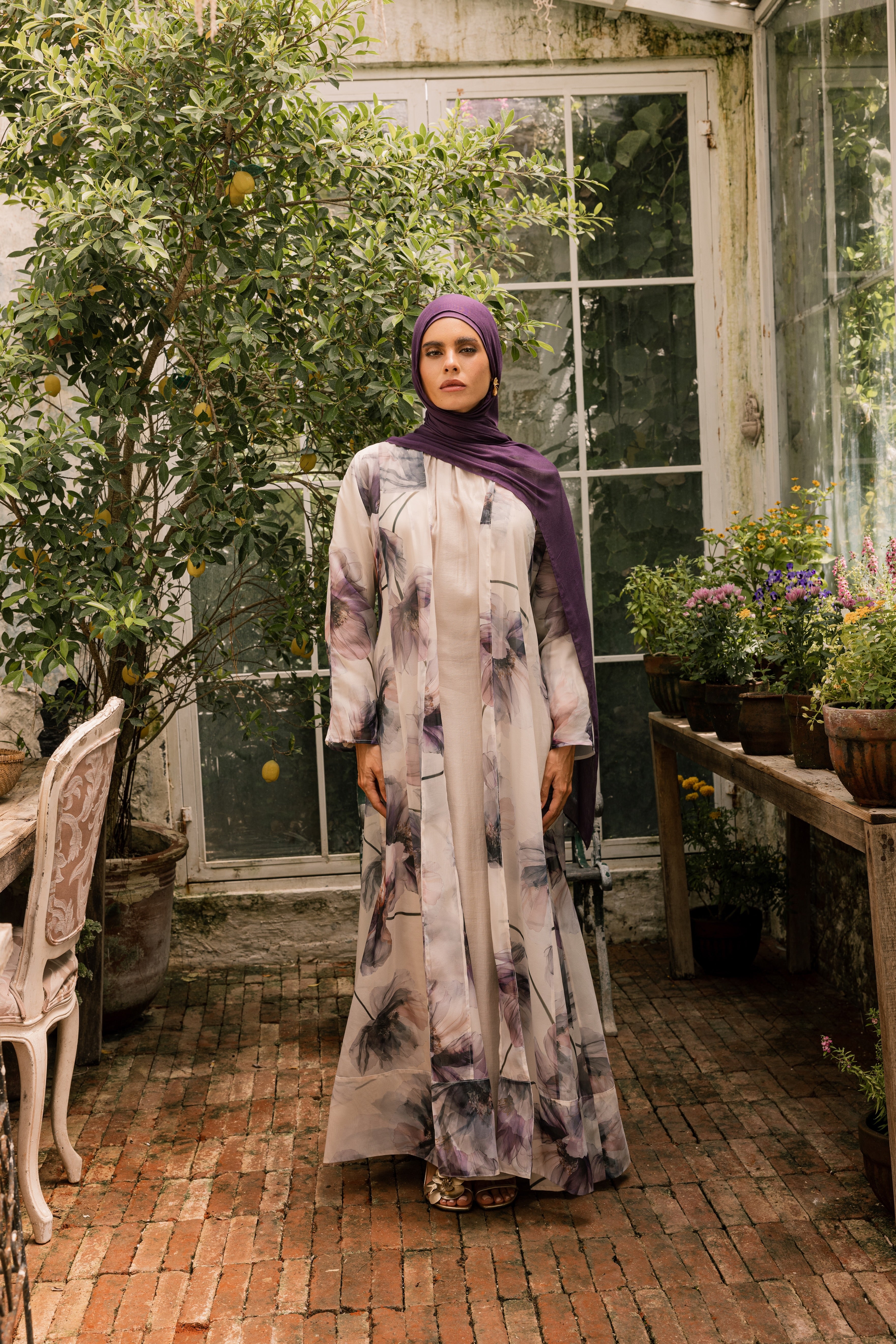 Bloom Organza Open Abaya