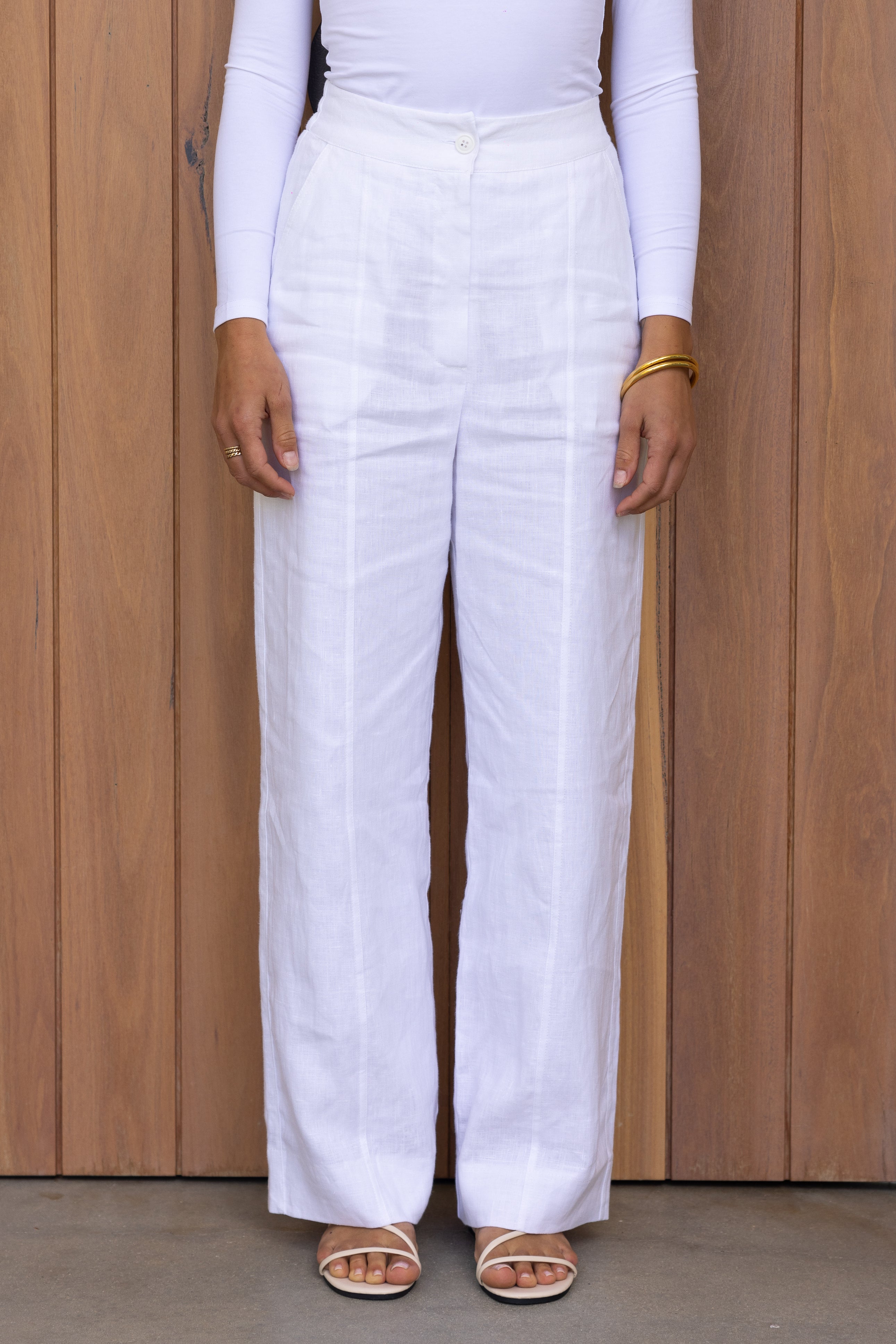Nadira Linen Pants - White