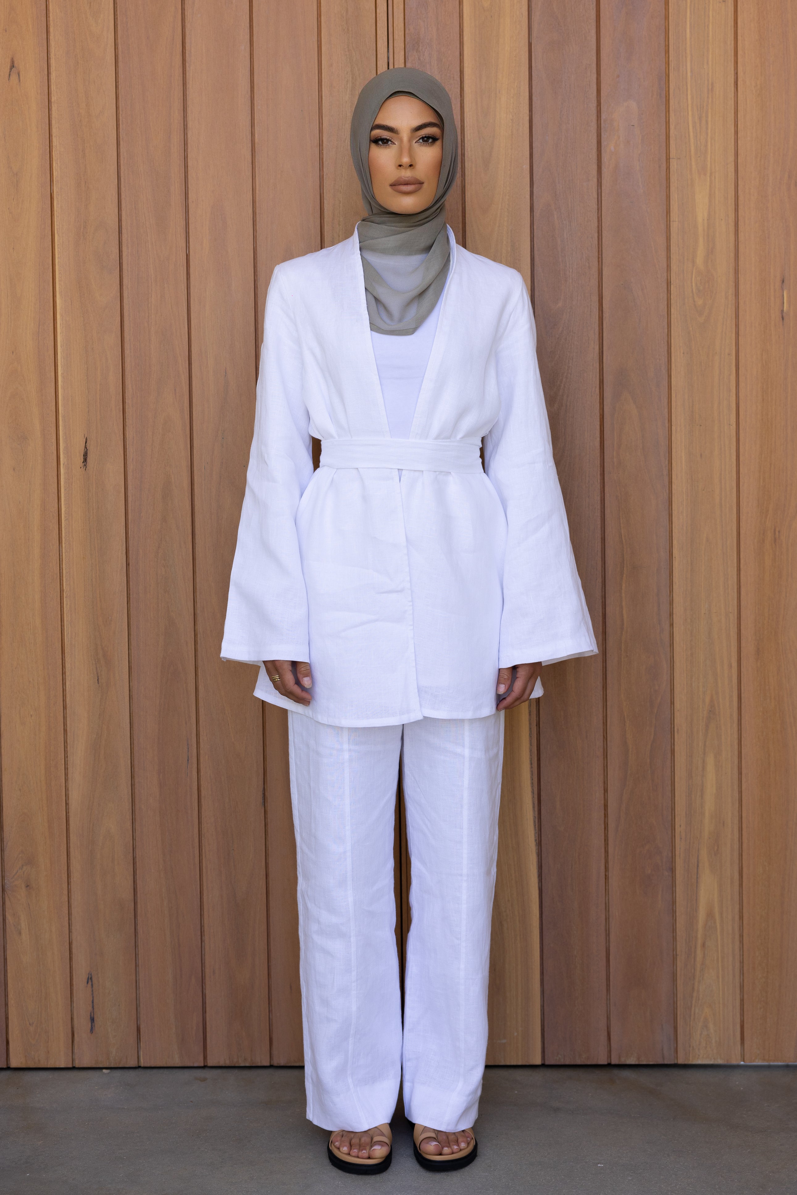Nadira Linen Pants - White
